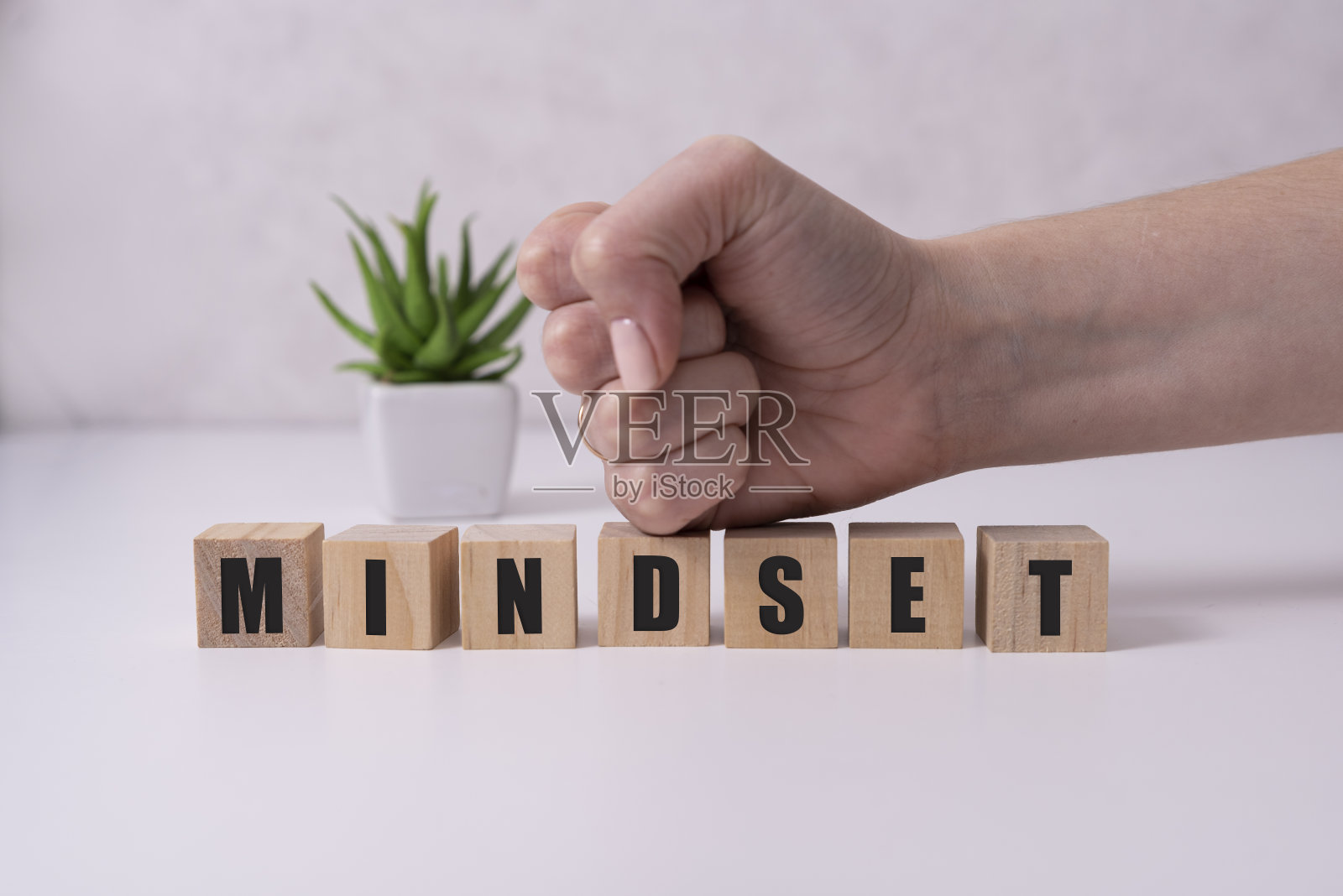 用木方书写的心态，商业概念照片摄影图片