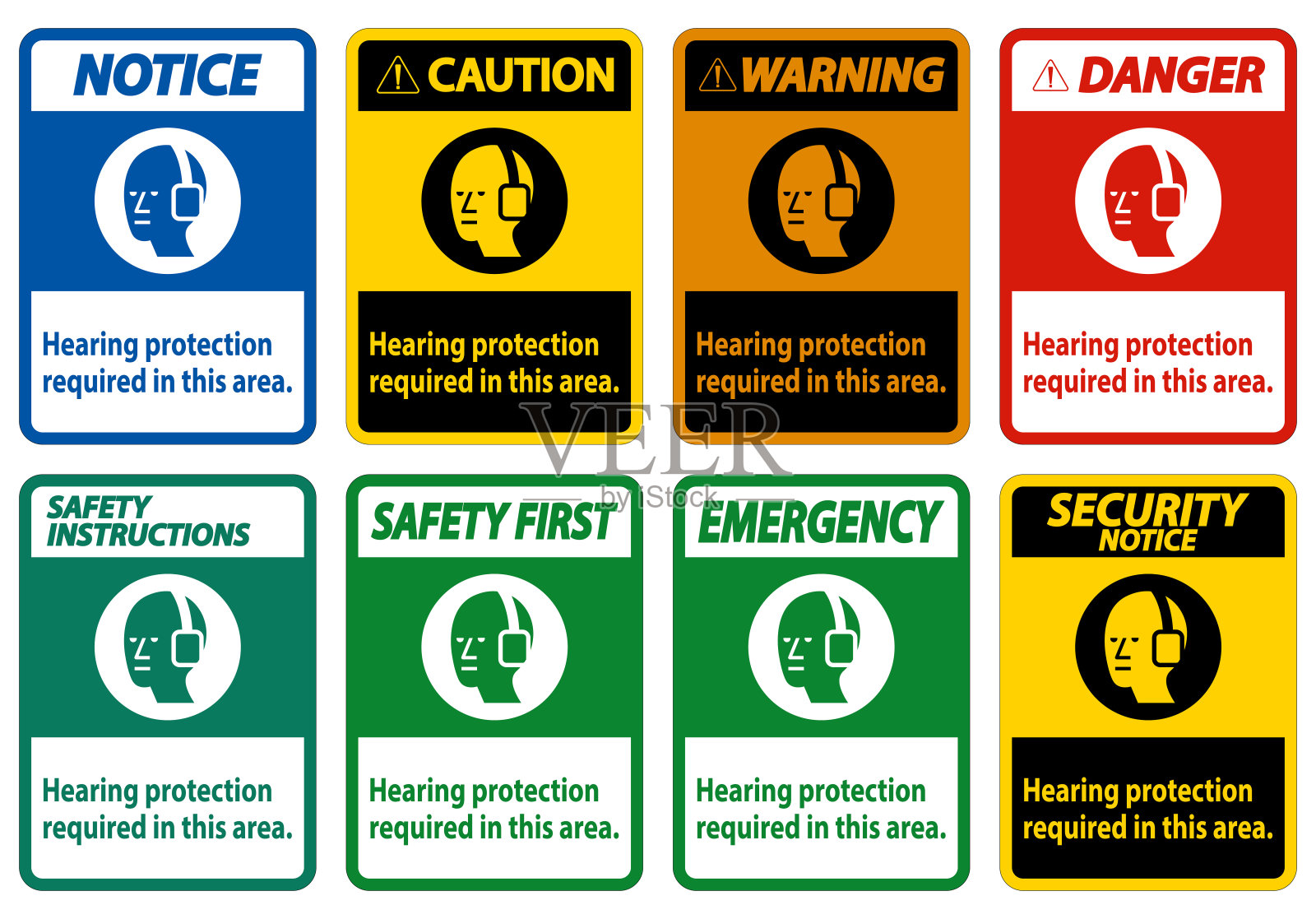 在这个区域需要用符号保护听力插画图片素材