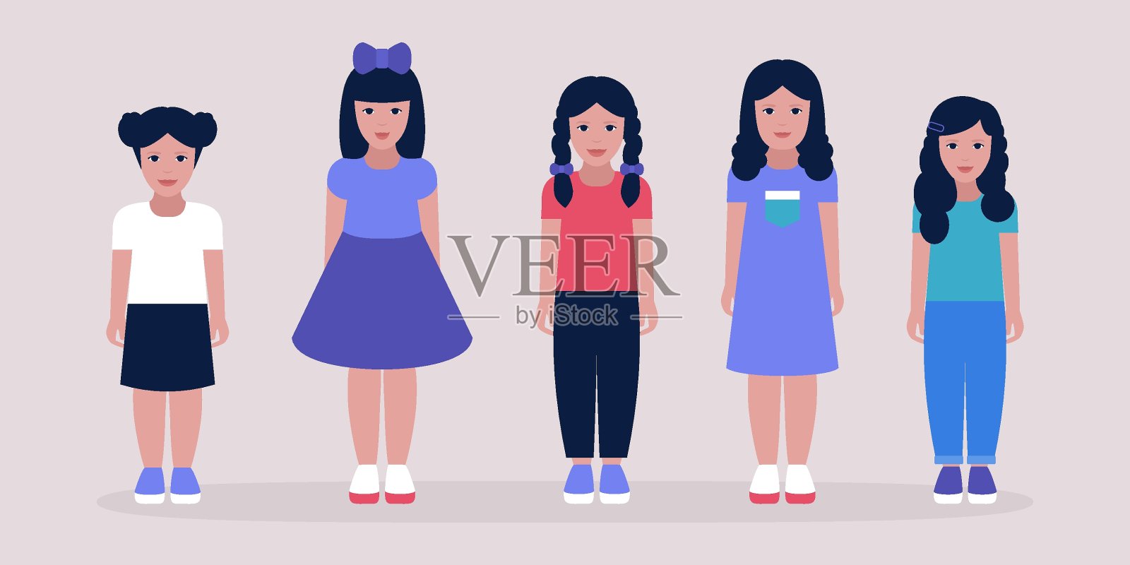 女孩插画图片素材