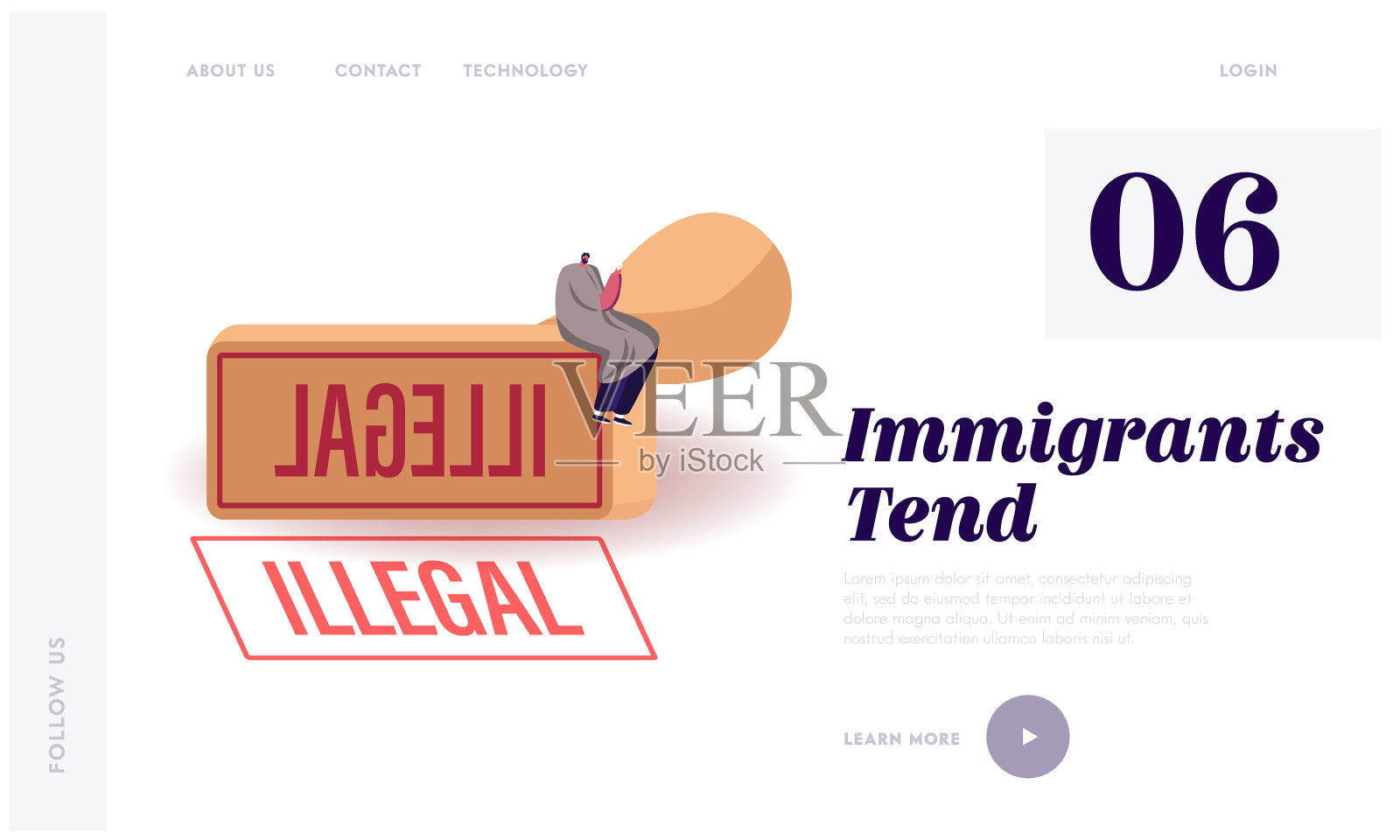 非法移民驱逐出境，移民与法律插画图片素材