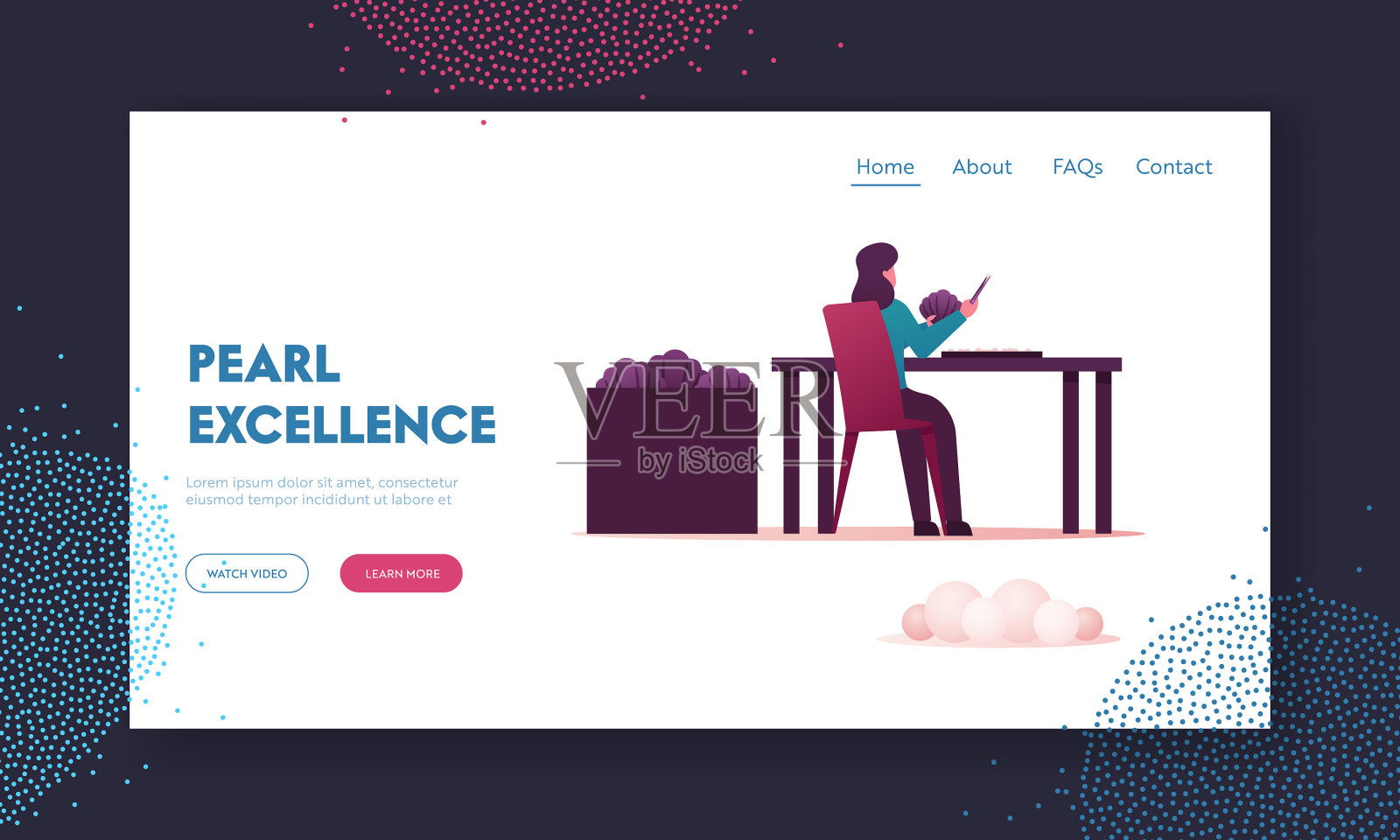 养殖软体动物，制作珠宝出售插画图片素材