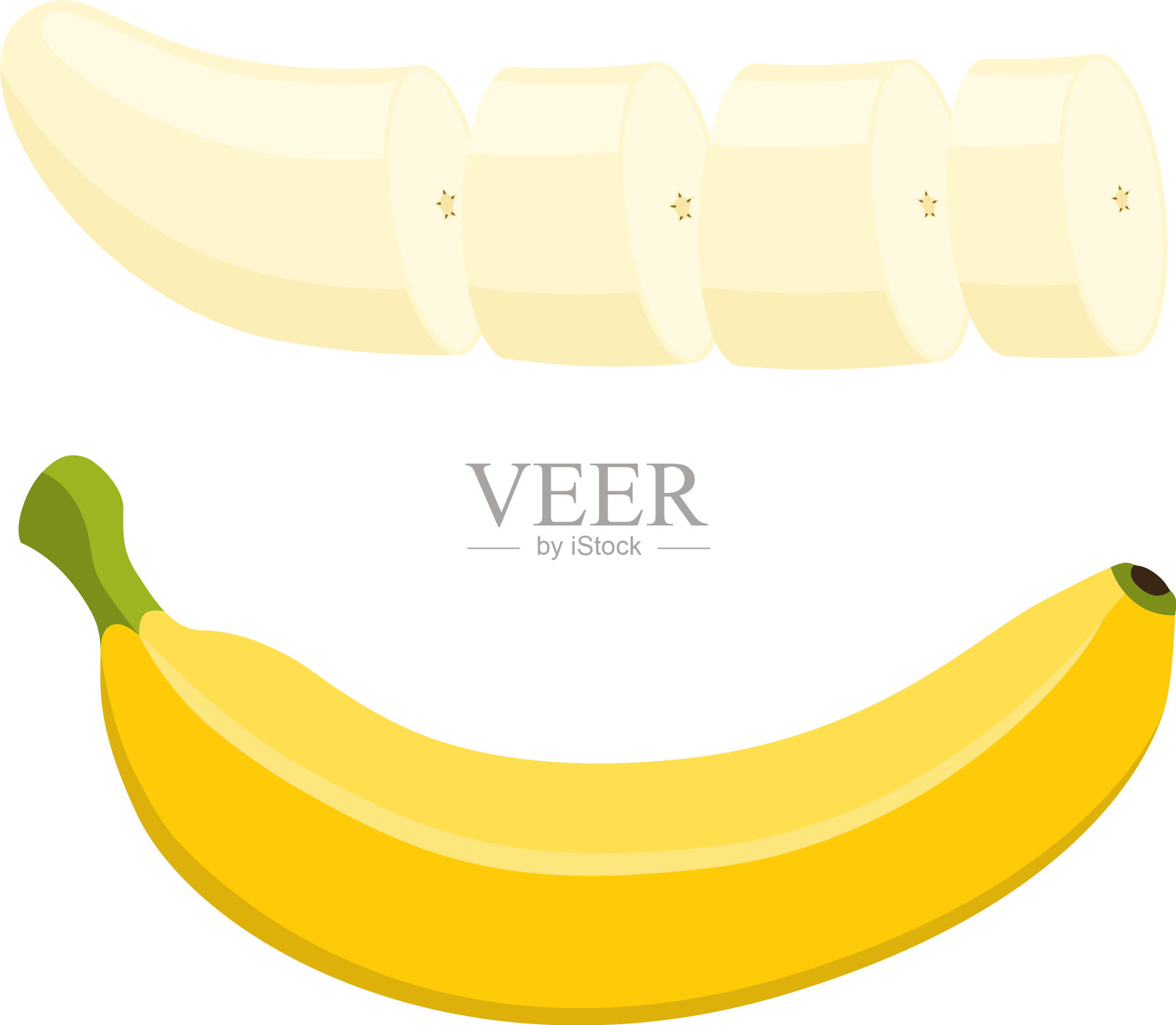 香蕉套-全黄色水果片图标素材