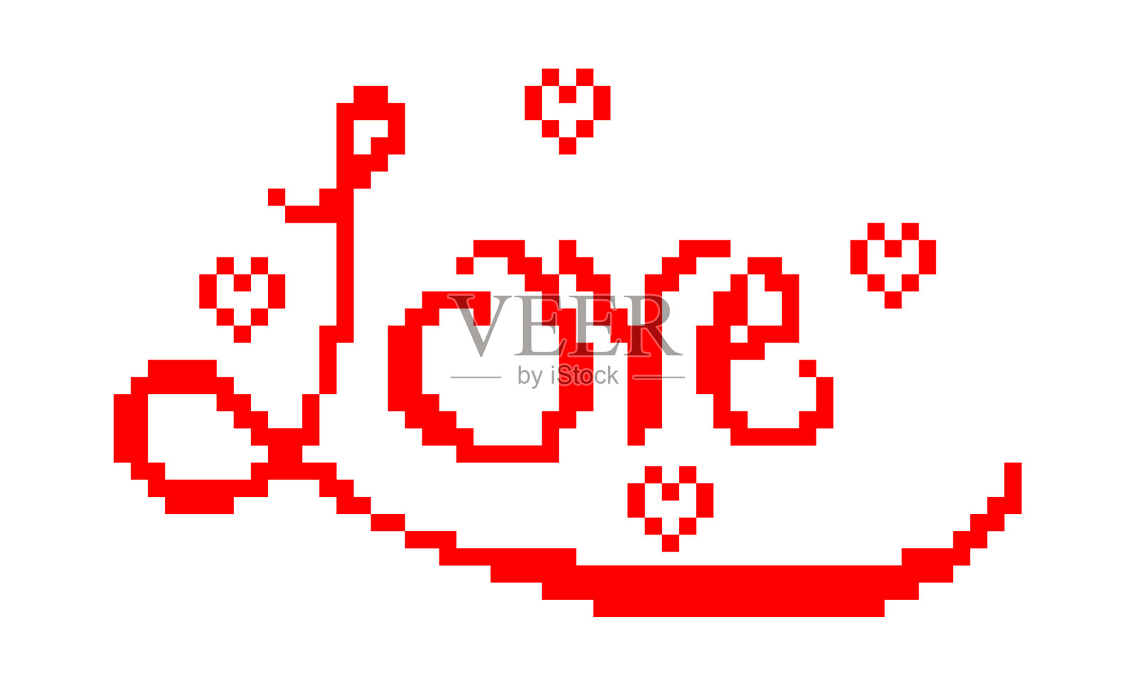 爱情像素情人节抽象设计元素图片