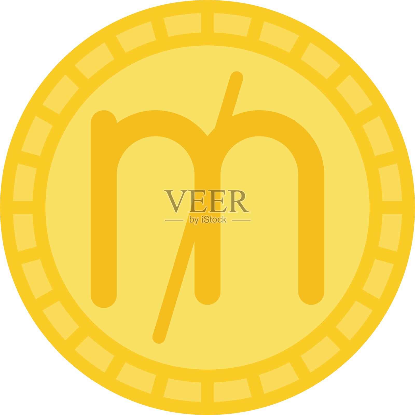 铸币，有时用于会计的货币单位插画图片素材