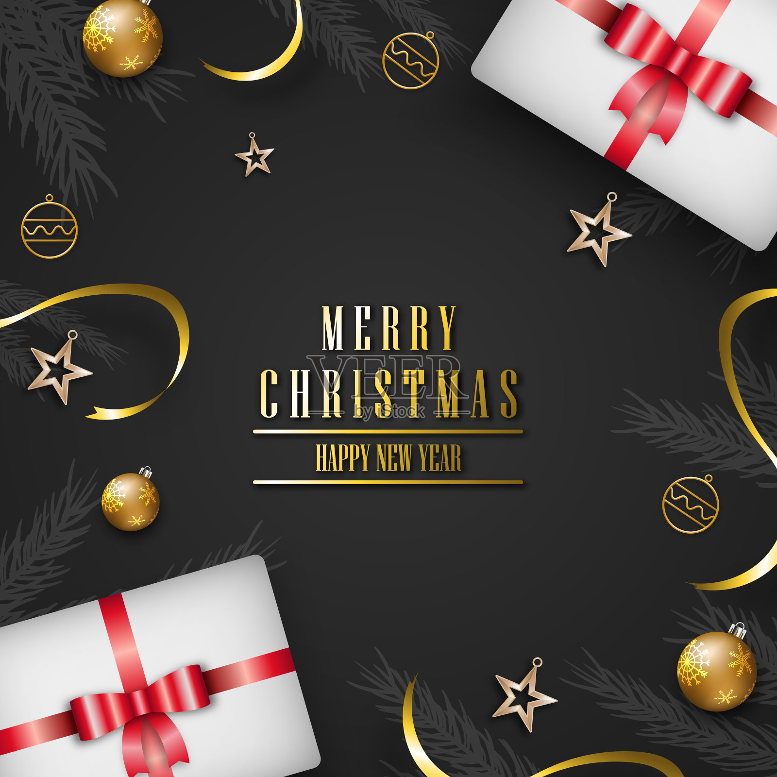 圣诞快乐节日背景插画图片素材