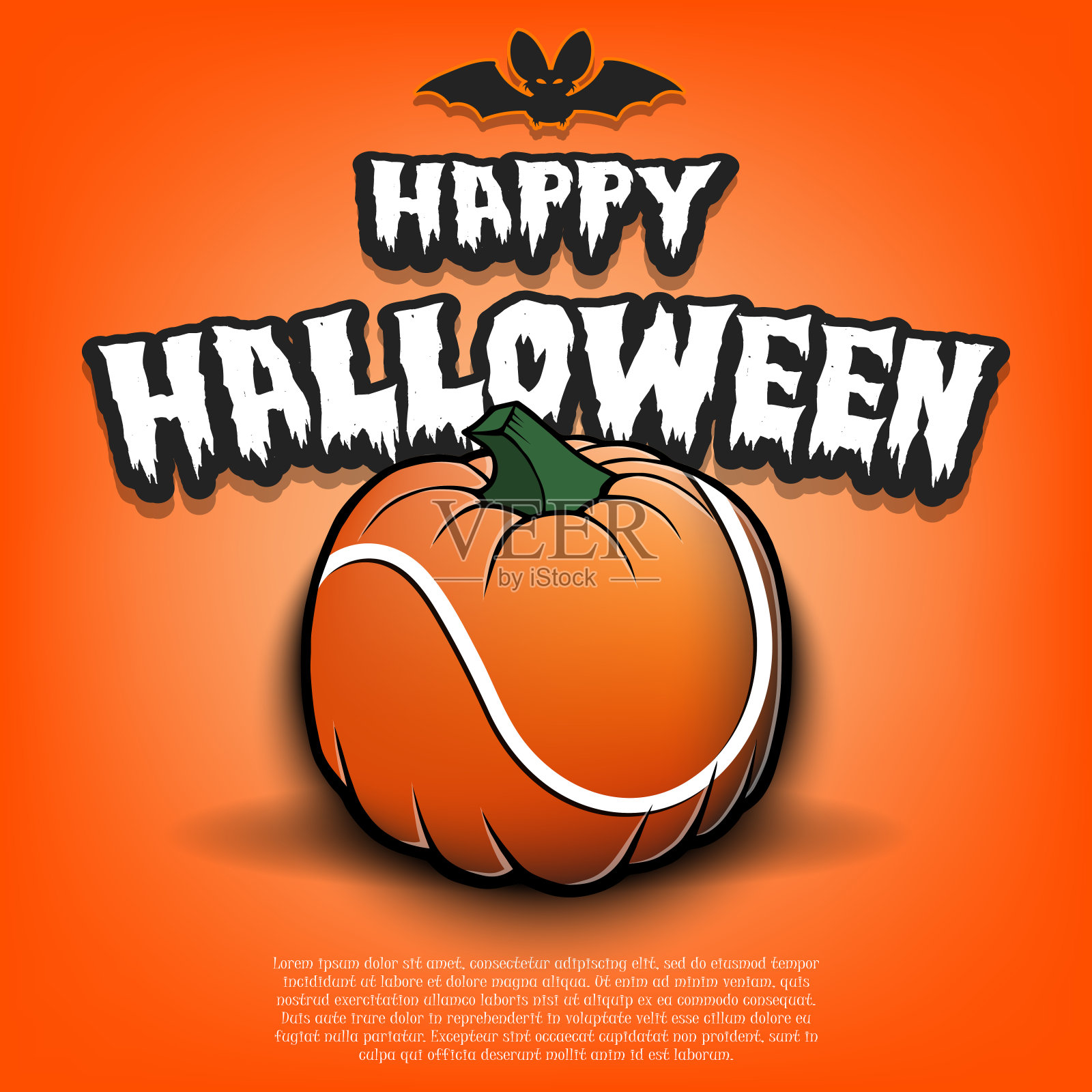 万圣节快乐。网球的南瓜插画图片素材
