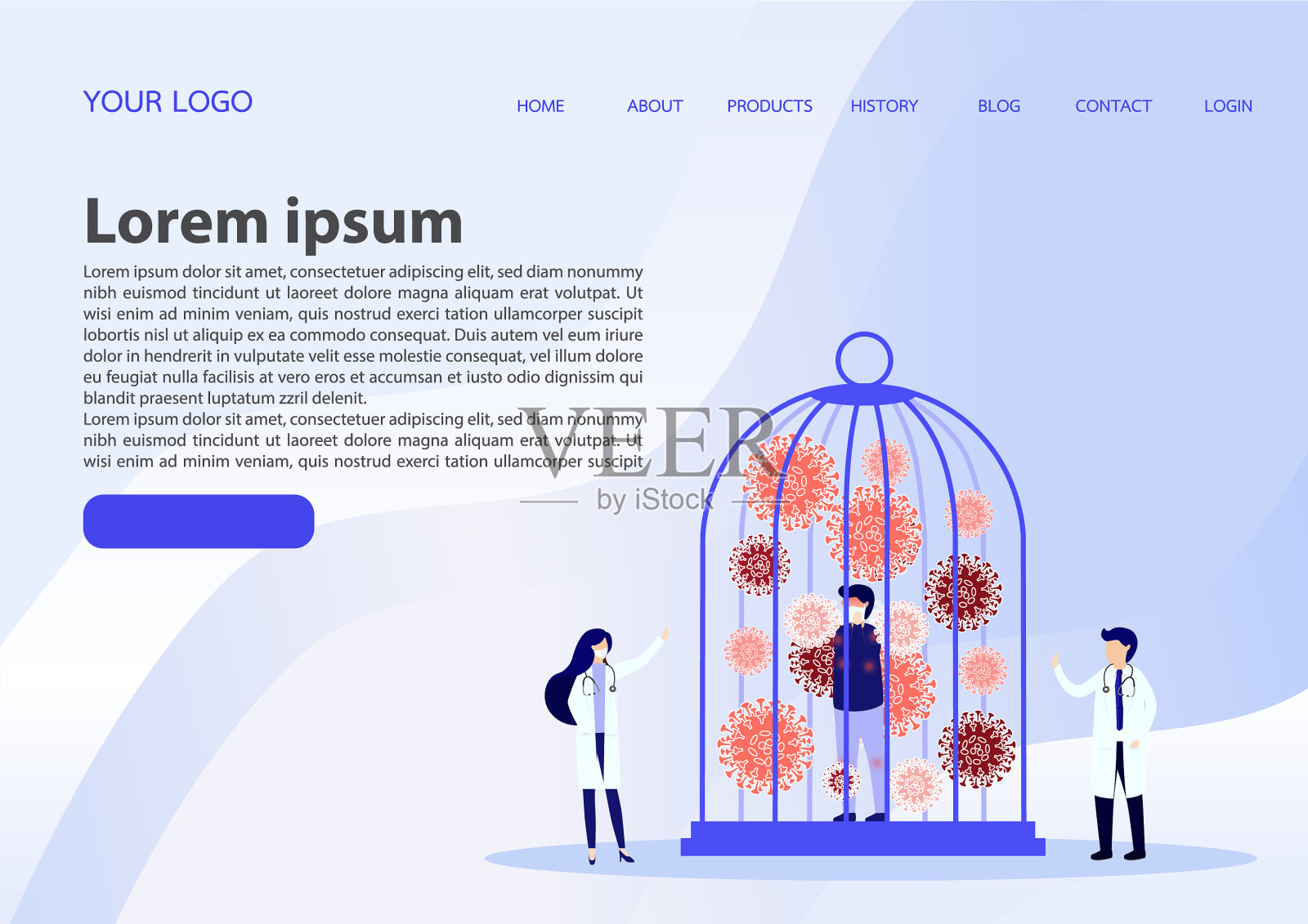 锁住的病毒病原体笼eps插画图片素材