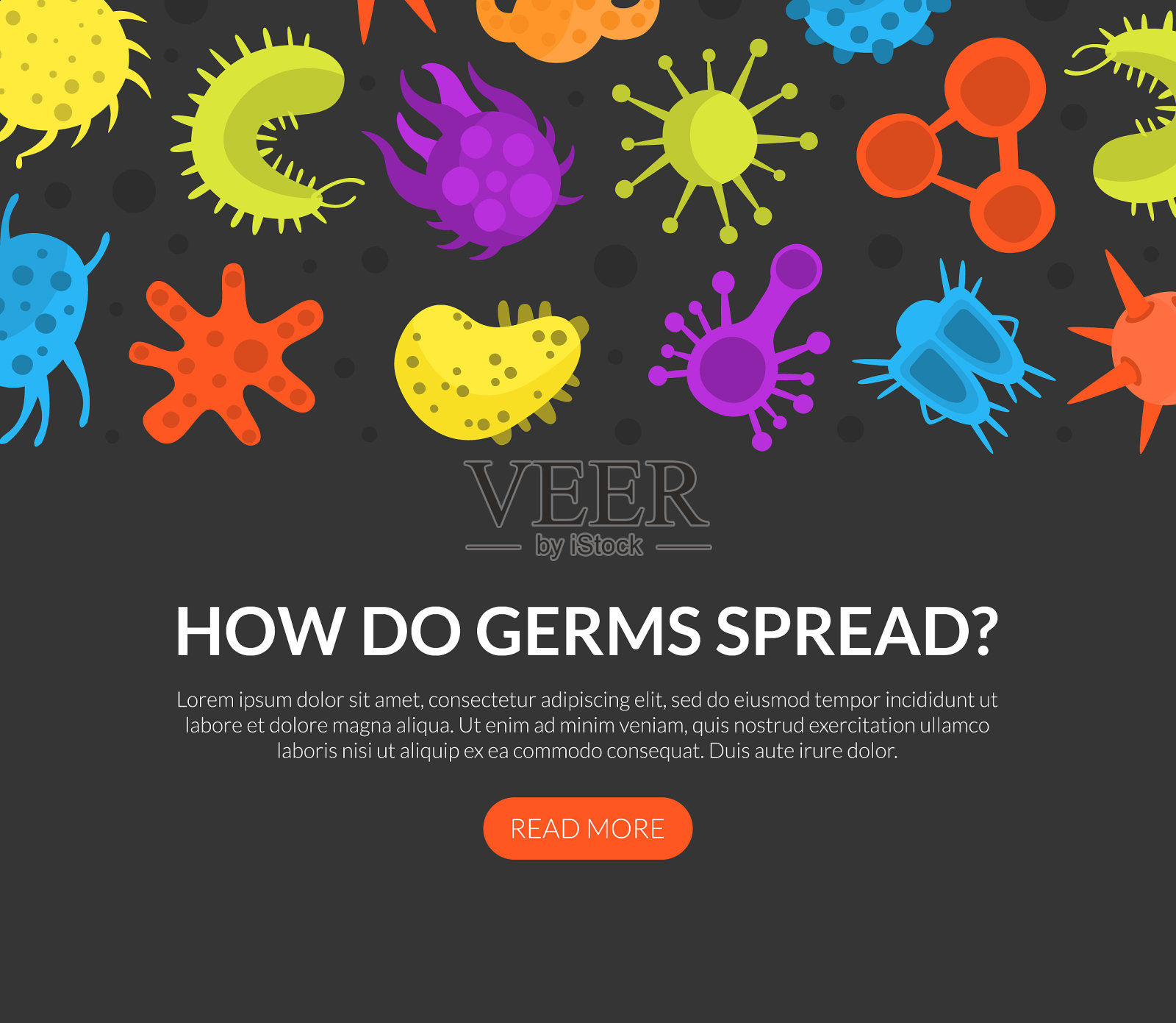 细菌如何传播着陆页模板医疗插画图片素材