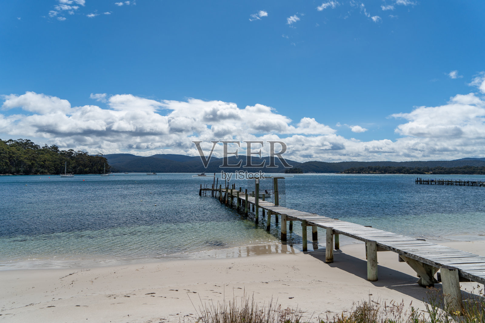 大负鼠海滩，阿瑟港，塔斯马尼亚，澳大利亚照片摄影图片