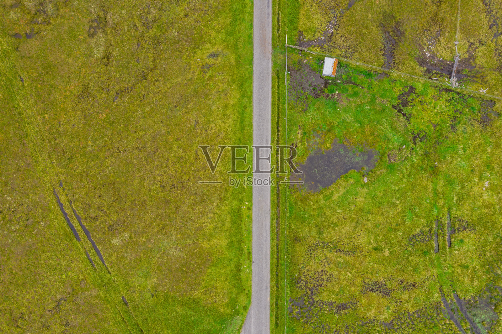 设得兰群岛公路的鸟瞰图照片摄影图片