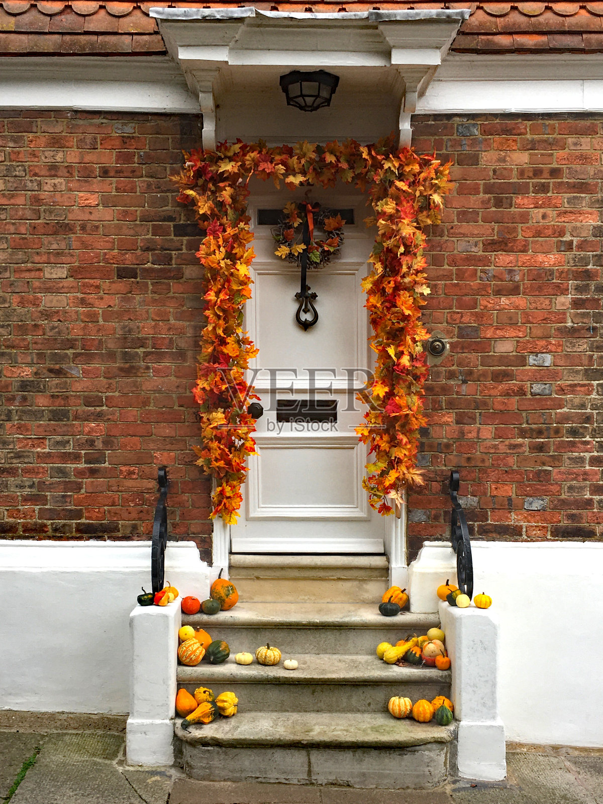 门和南瓜照片摄影图片