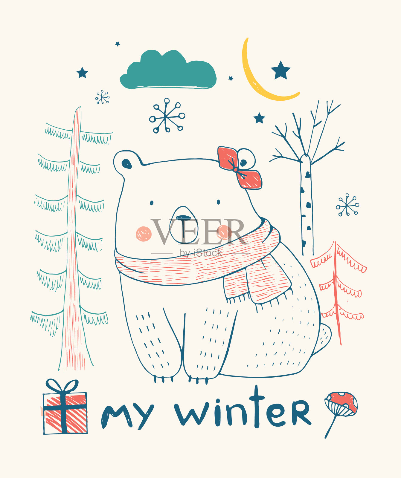 森林里的熊设计元素图片