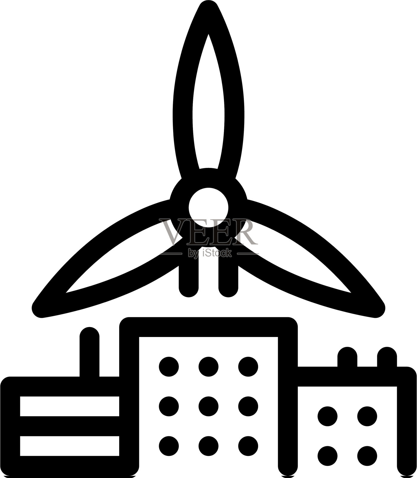 风能住宅技术的标志设计元素图片