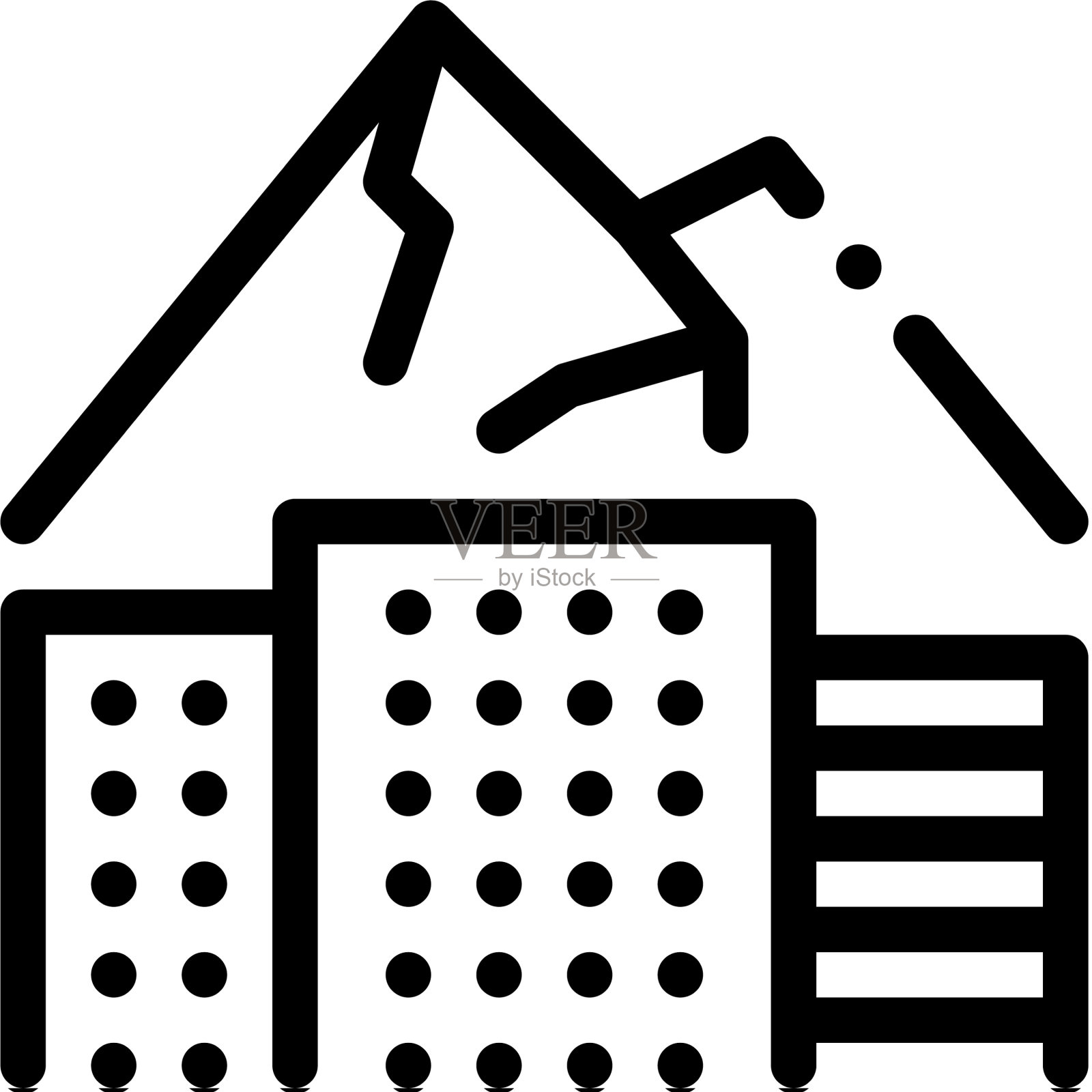 山中的高楼大厦是象征图标素材