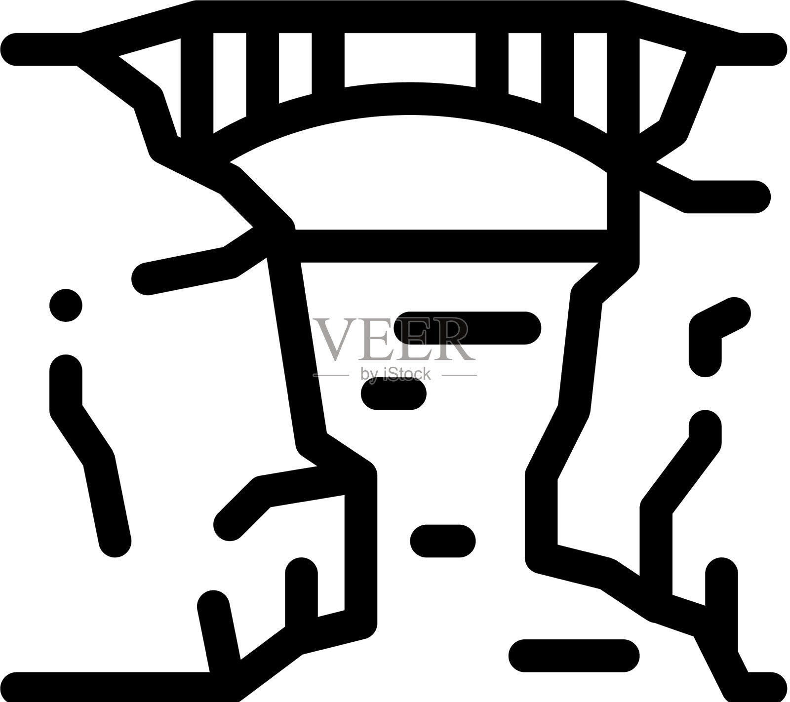 桥山景观图标轮廓设计元素图片