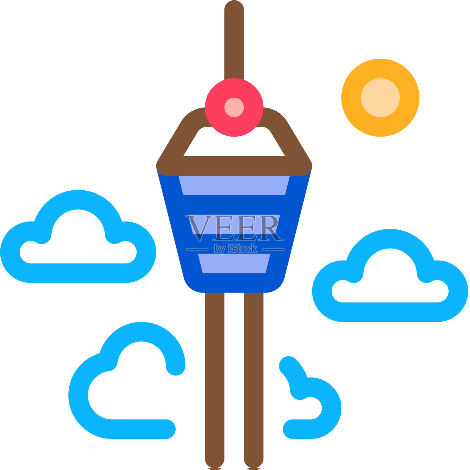 吉隆坡图标轮廓设计元素图片