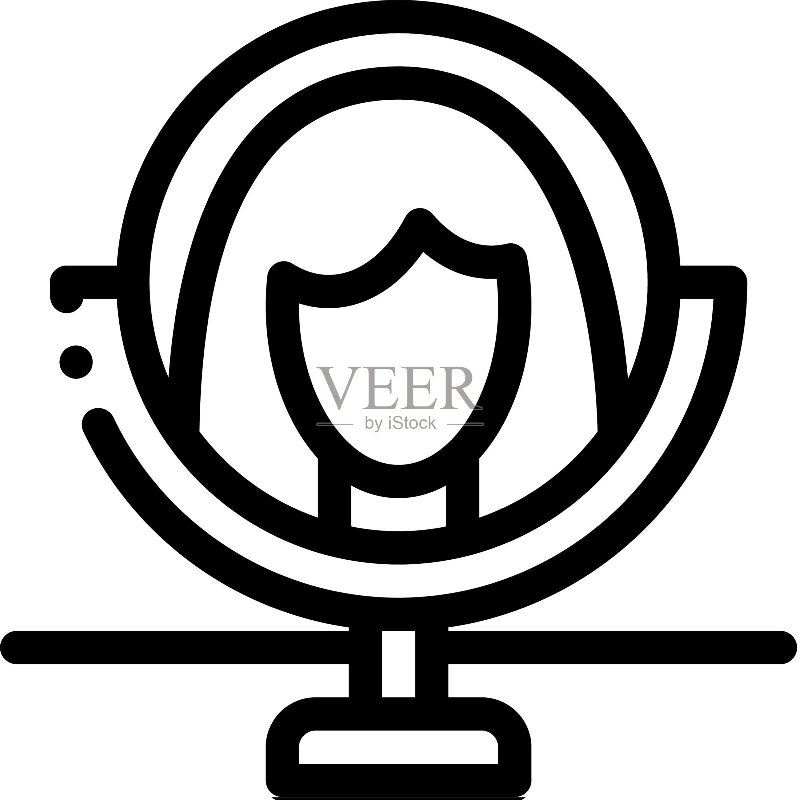 女人的脸在镜子图标的轮廓图标素材