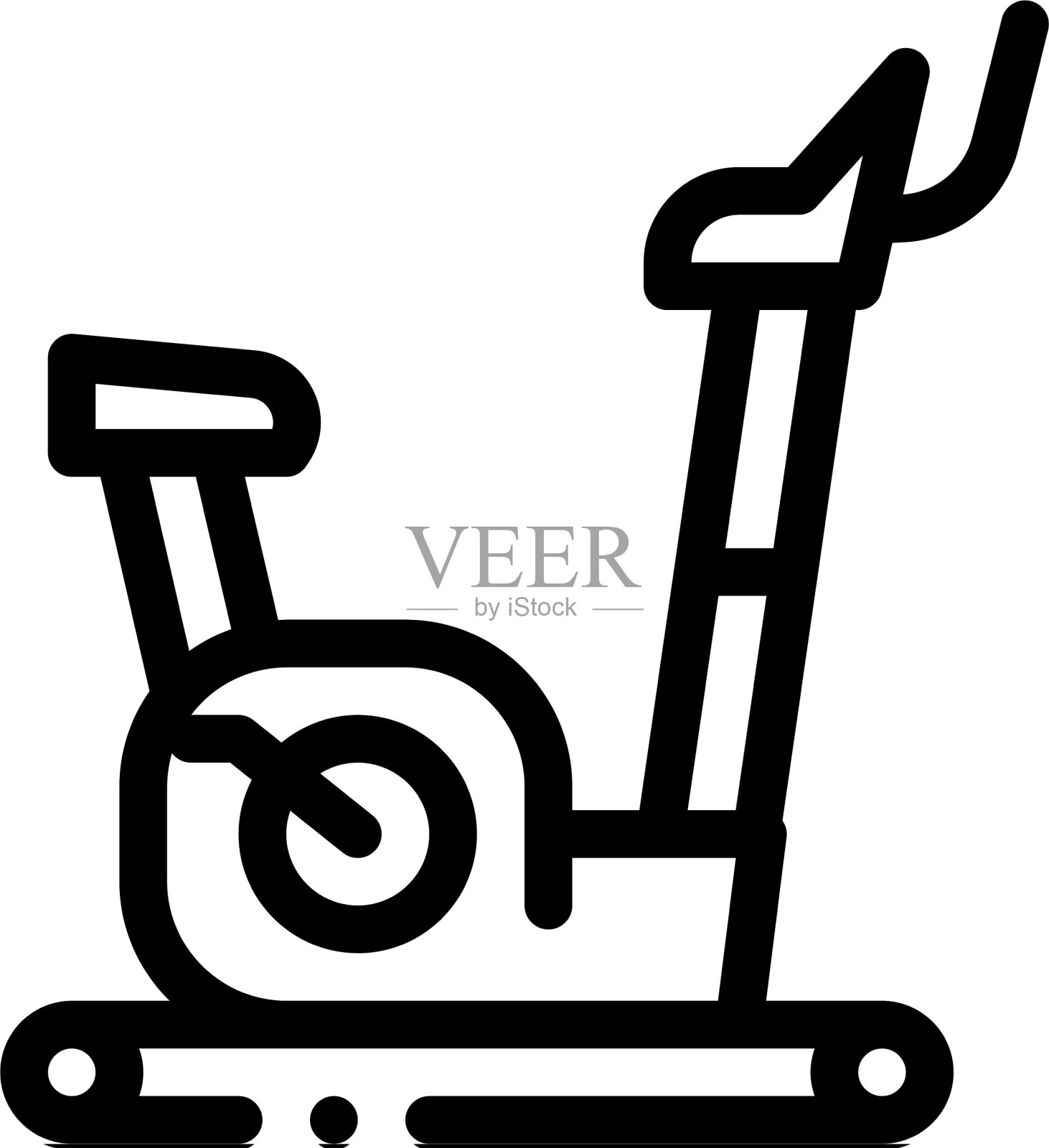 健身自行车图标轮廓设计元素图片