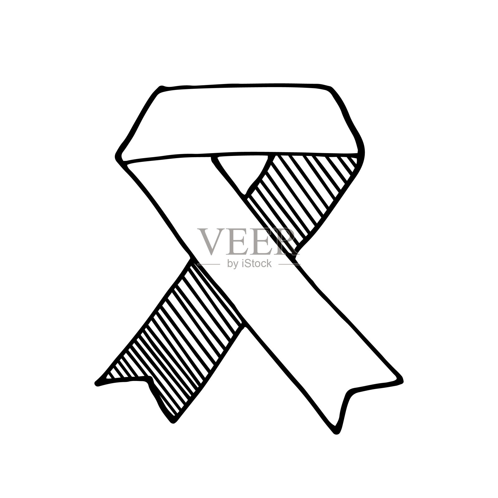 手绘复古风格旗帜孤立在白色插画图片素材