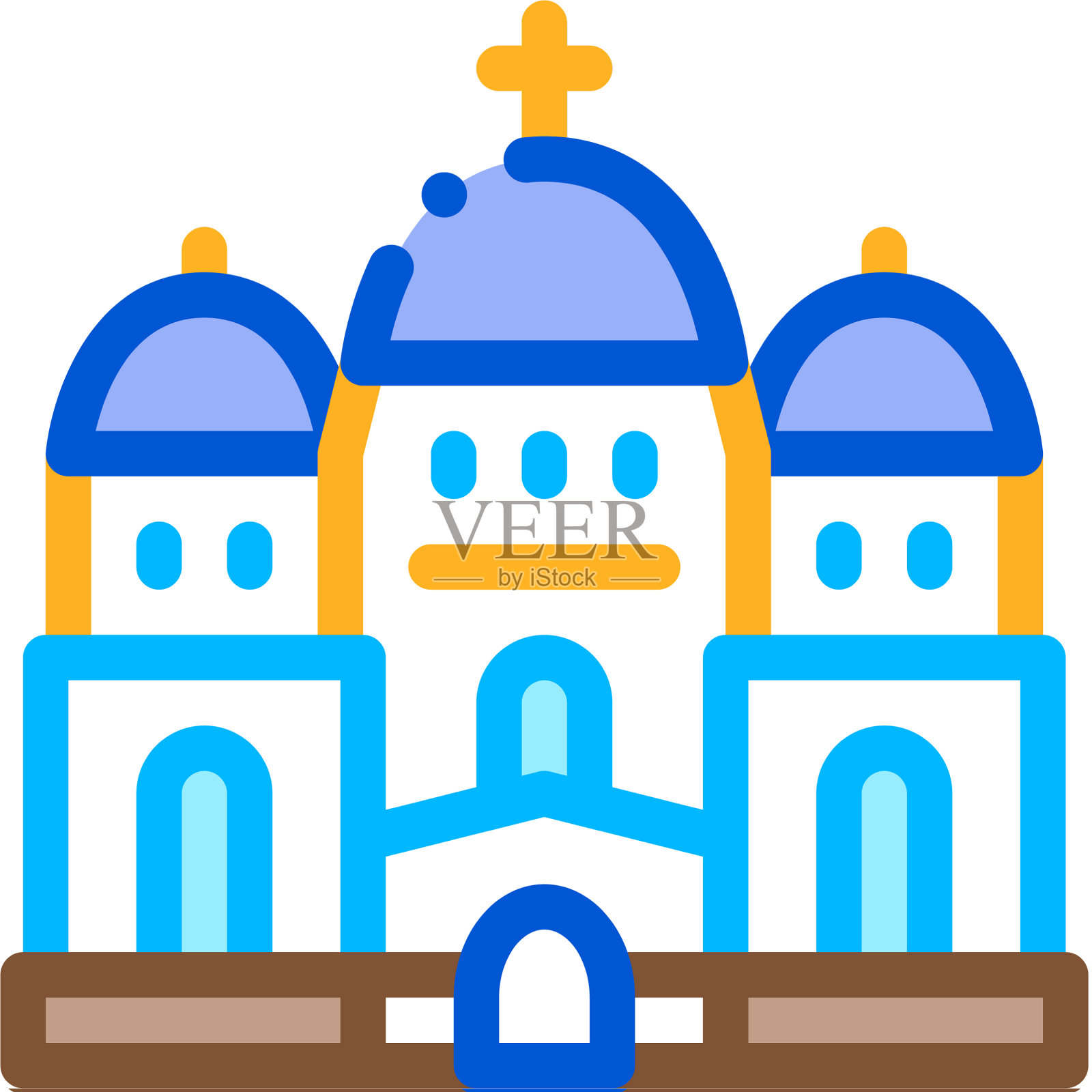 有圆顶图标轮廓的基督教庙宇图标素材