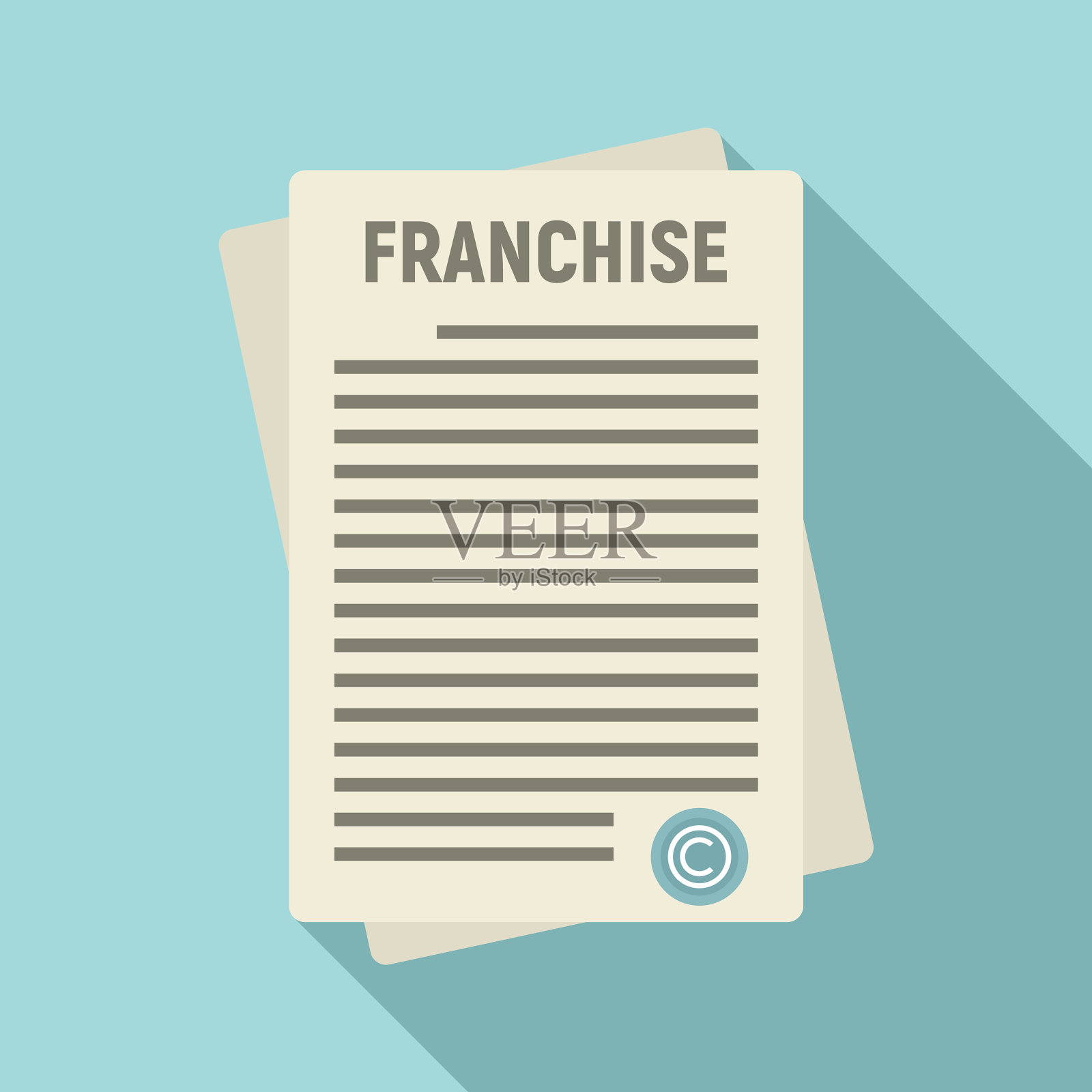 特许经营文件图标扁平化风格插画图片素材