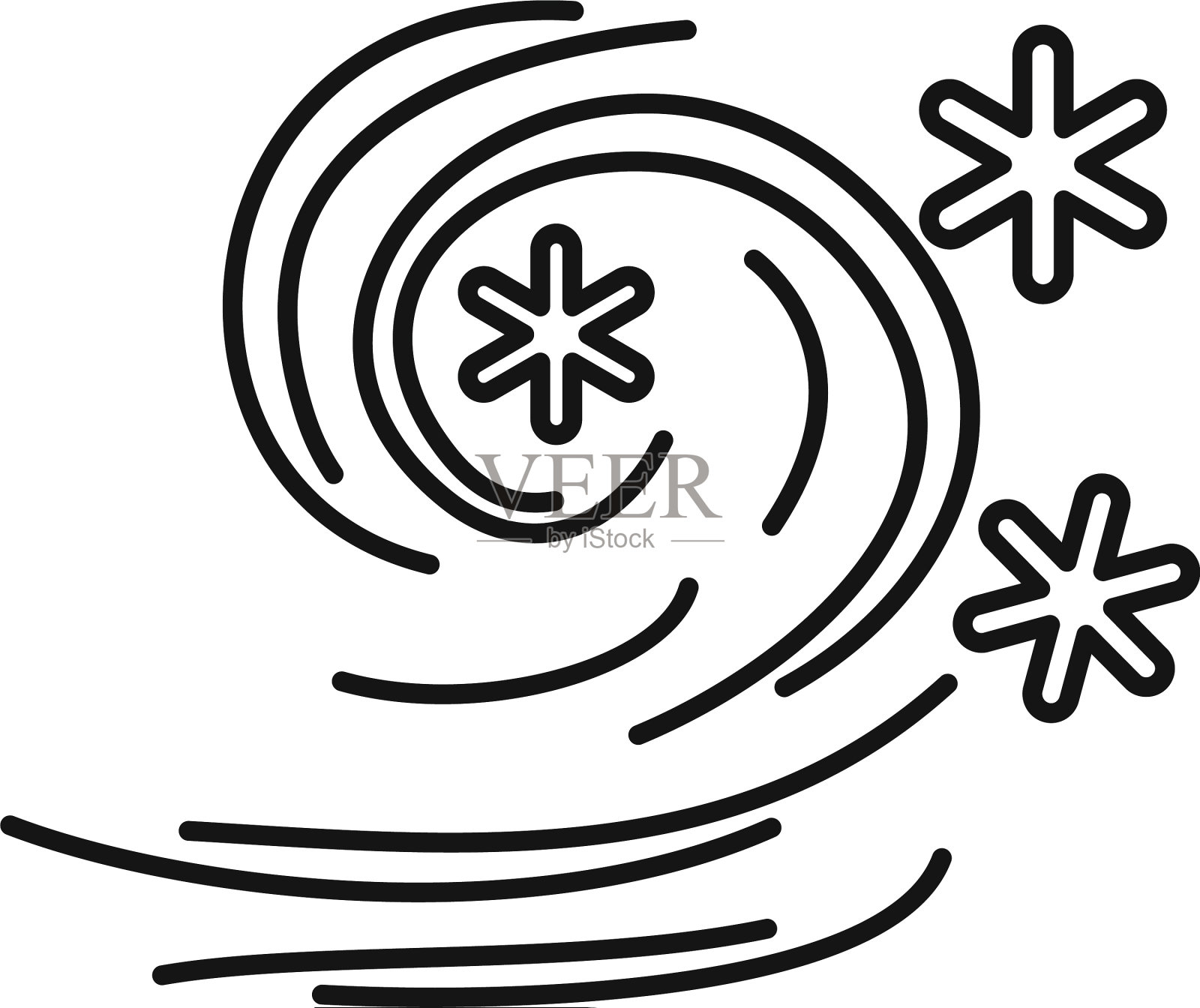 风暴雪图标轮廓风格