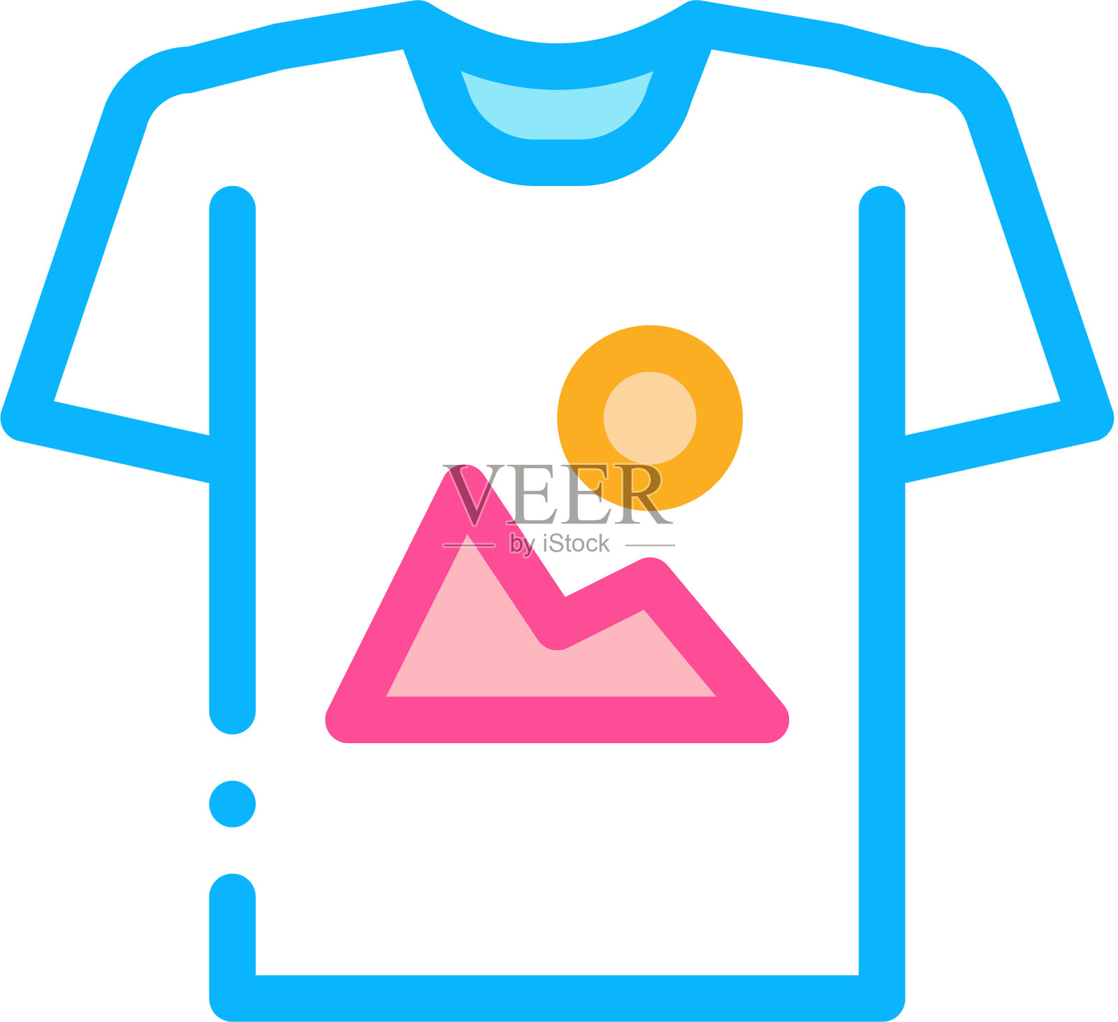 彩色印花t恤图标轮廓图标素材