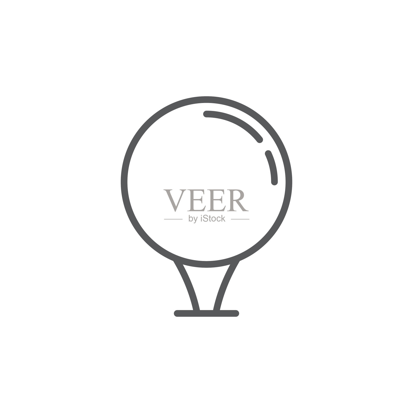 高尔夫球在tee图标象征运动孤立上图标素材