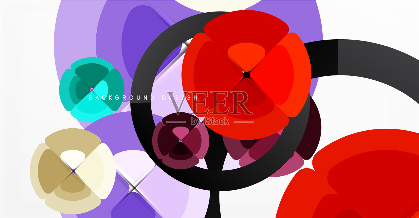 抽象背景时尚色圈插画图片素材