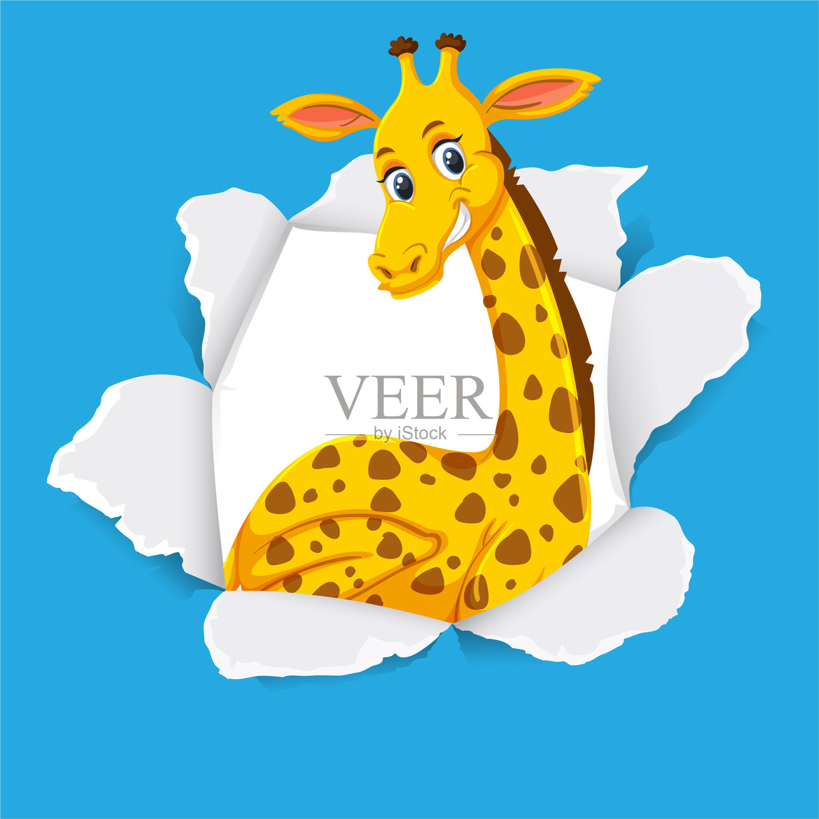 背景模板设计与野生长颈鹿插画图片素材