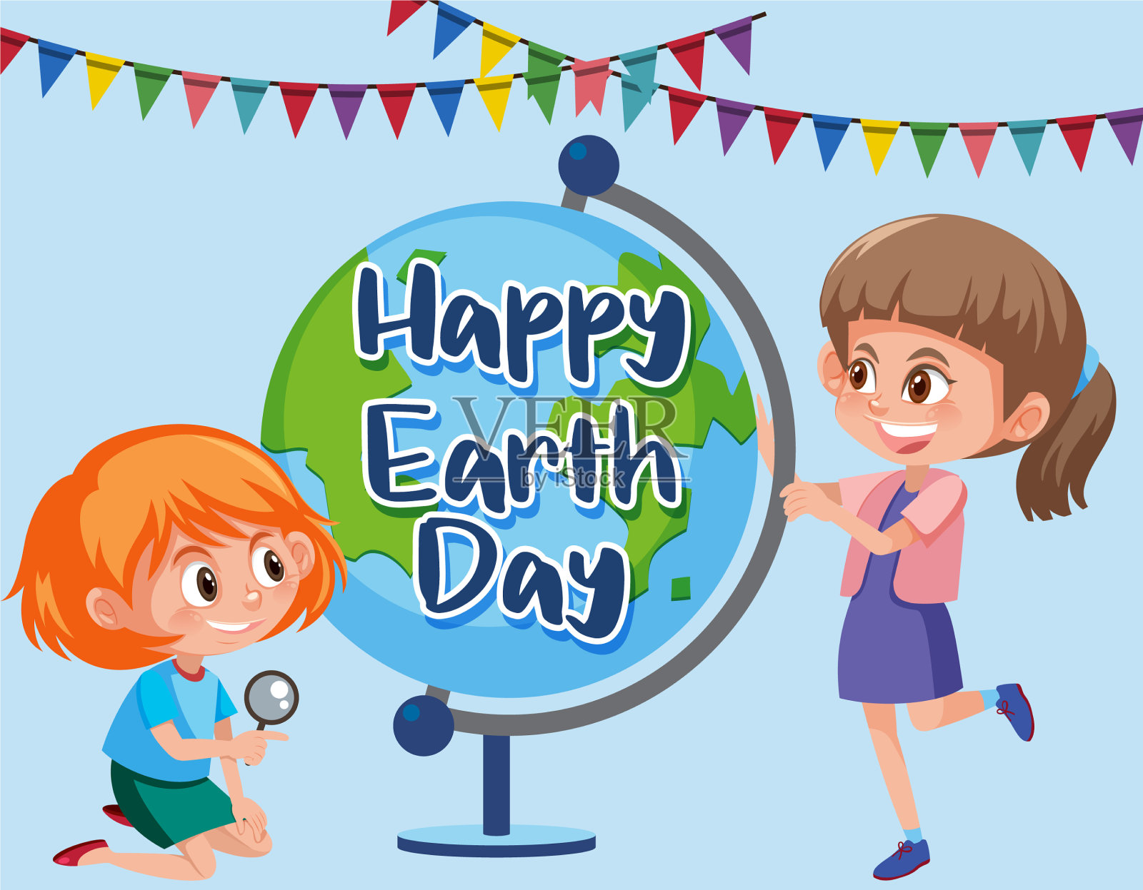 海报设计快乐地球日与快乐插画图片素材