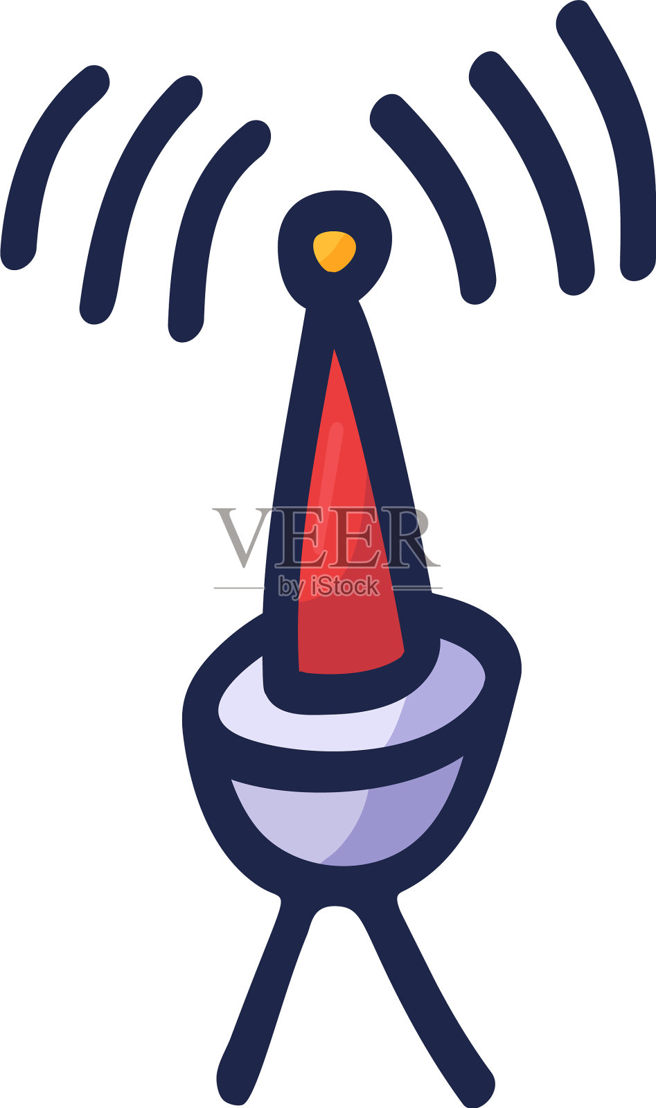 无线信号，电波和光线雷达wifi插画图片素材