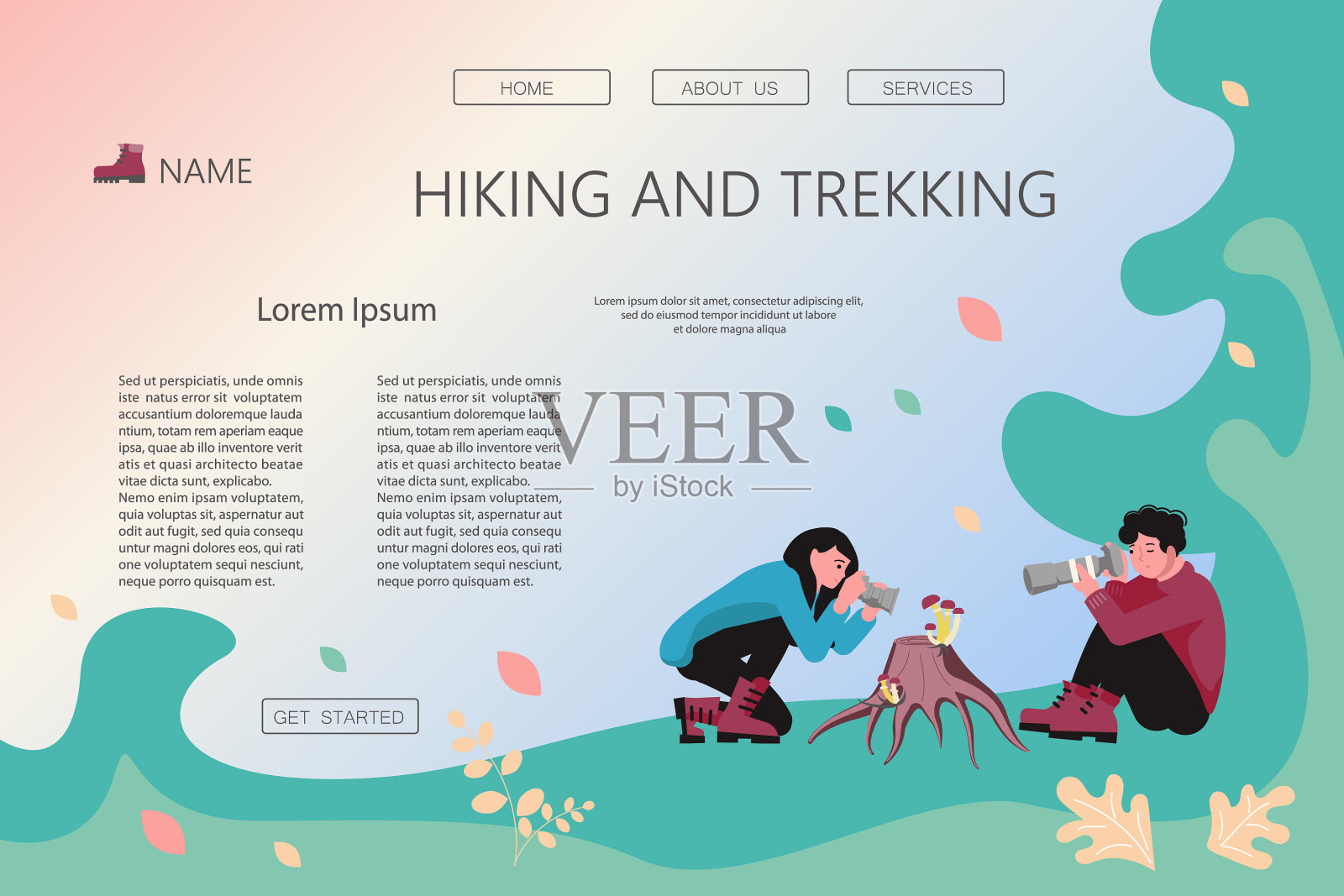 摄影师拍蘑菇照片插画图片素材