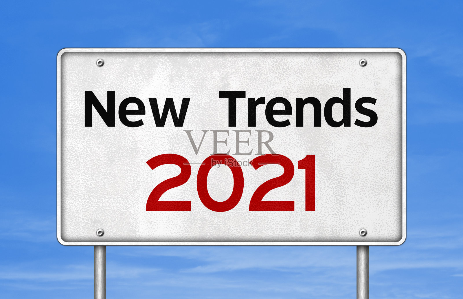 2021年的新趋势-路标信息照片摄影图片