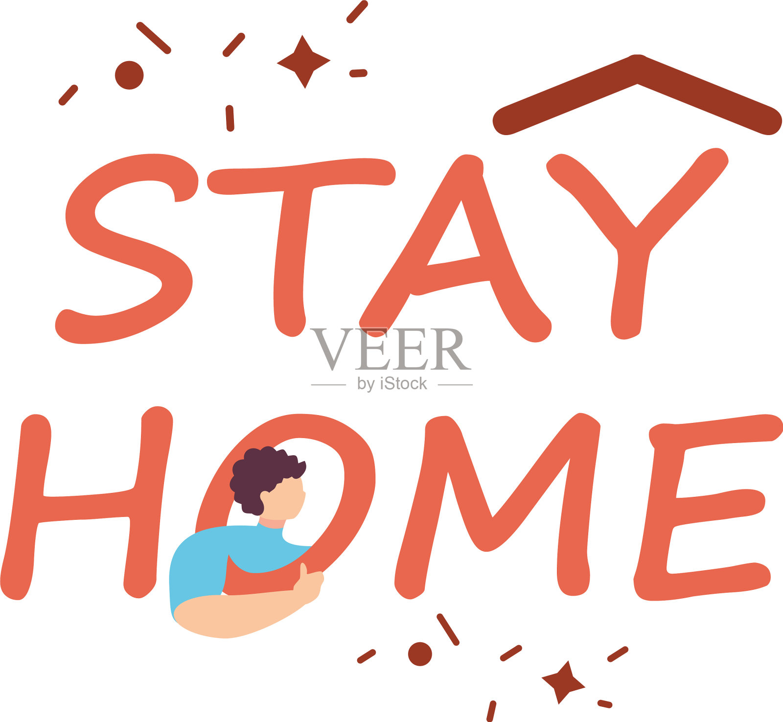 和男人呆在家里竞选插画图片素材