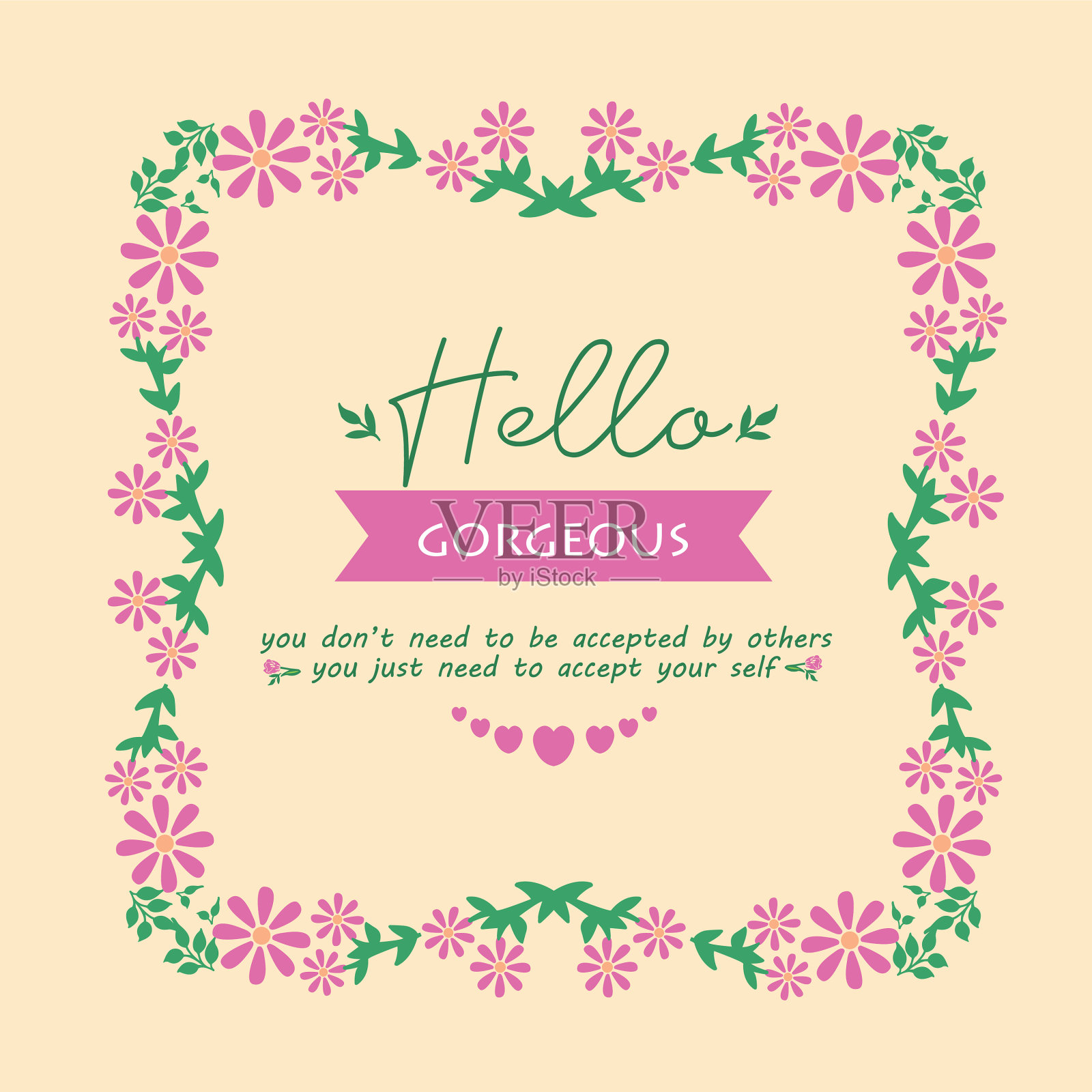 无缝hello华丽的卡片设计插画图片素材