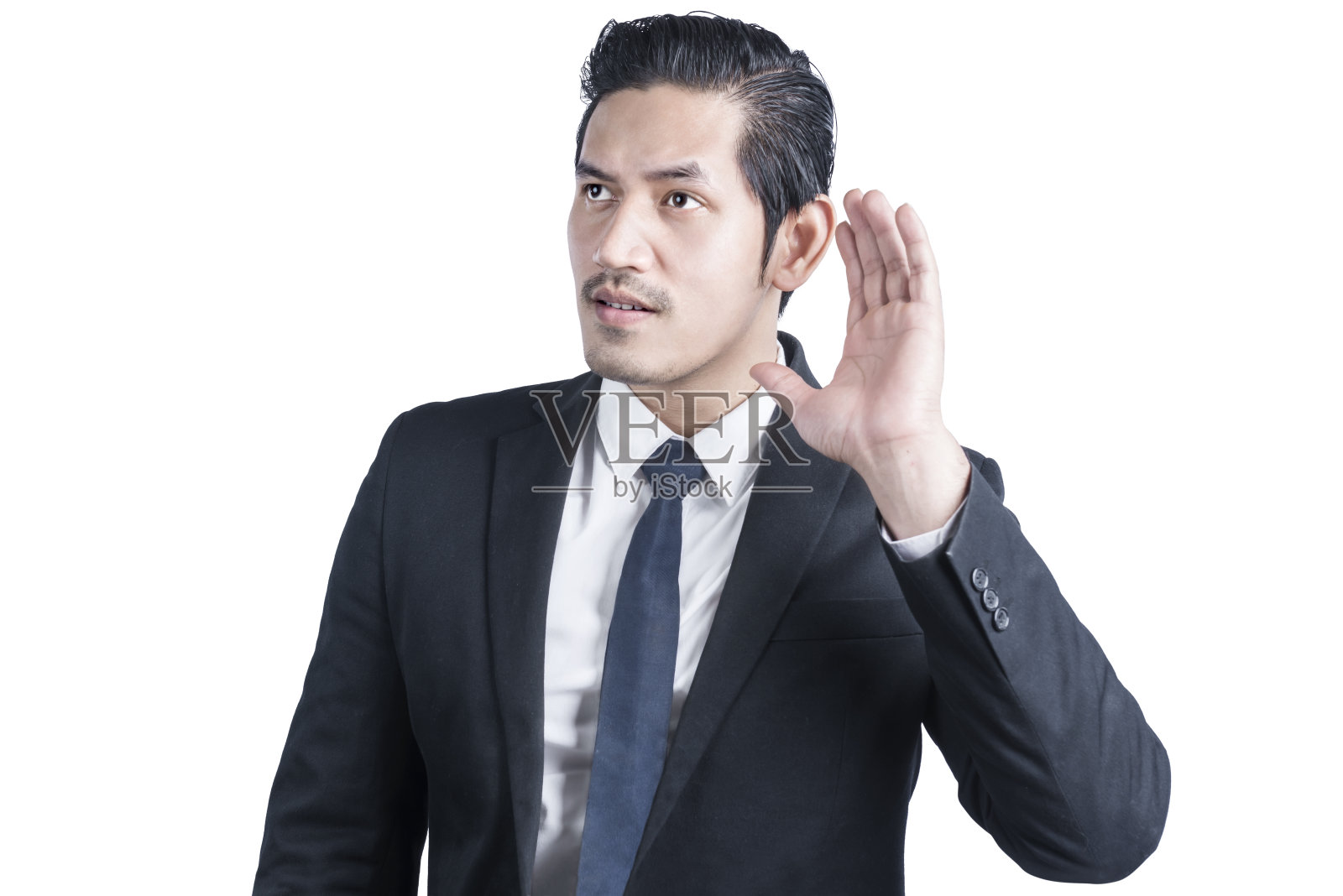 亚洲商人听到了什么照片摄影图片