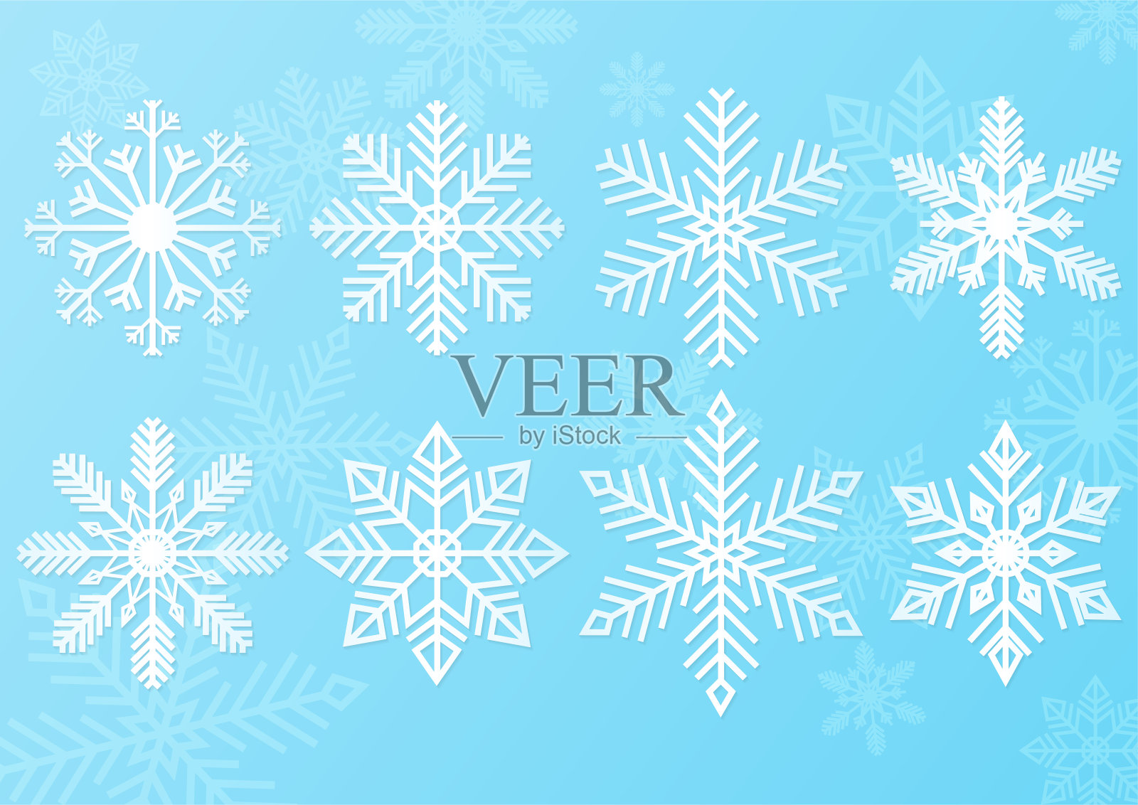 为冬天设计的雪花。插画图片素材