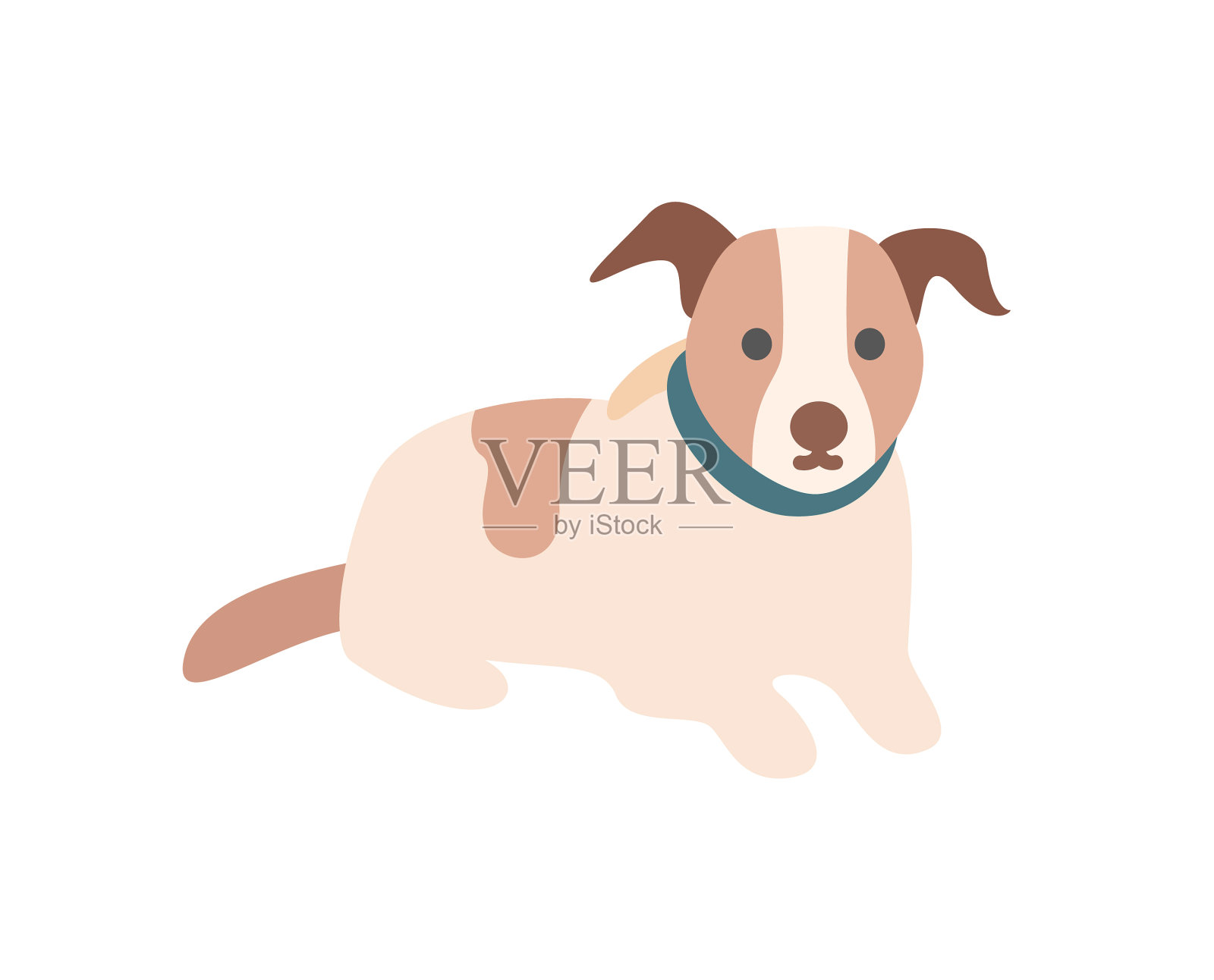 家狗宠物坐在地上的动物设计元素图片