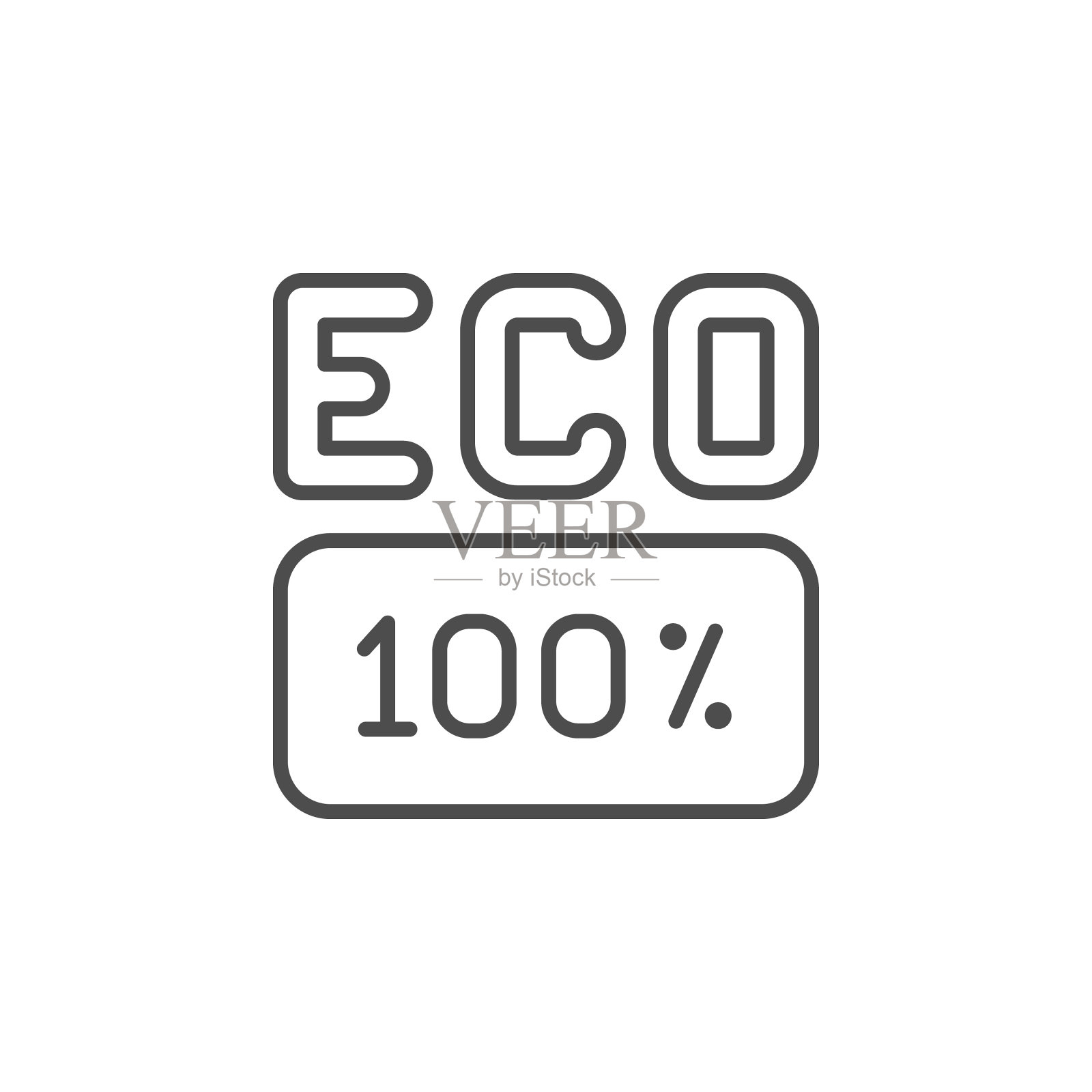 100%生态线轮廓图标插画图片素材