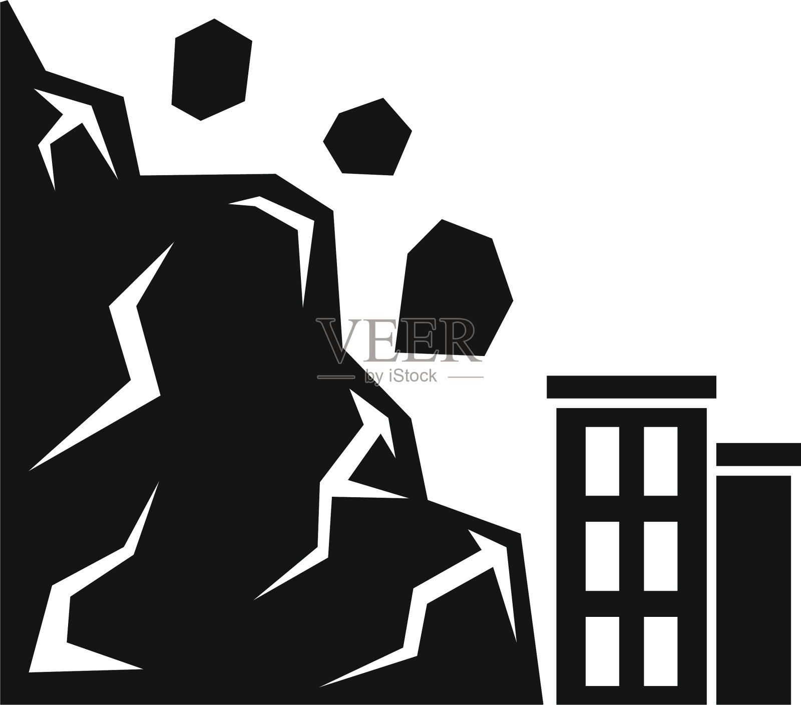 滑坡图标简单样式设计元素图片