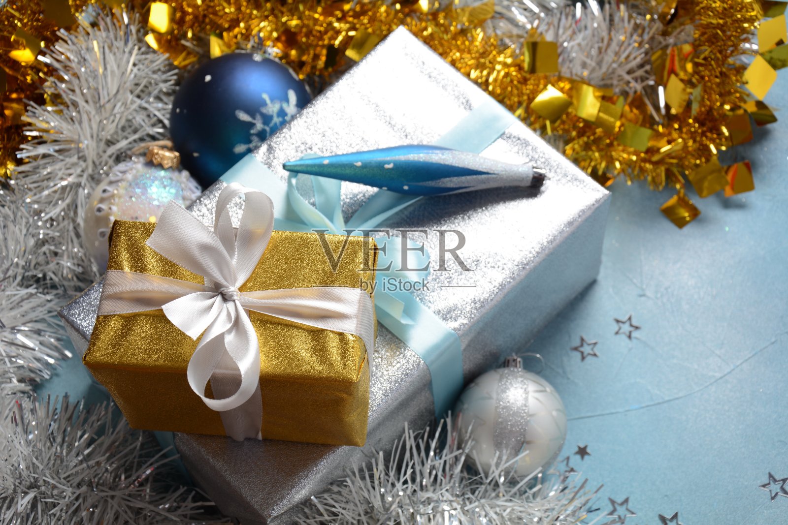 新年快乐和圣诞节贺卡，带空白区域照片摄影图片