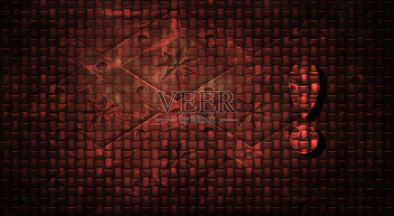 警告、注意、危险概念。感叹号图标孤立在特殊古董褪色红色背景，横幅，拷贝空间。3d渲染抽象插图。照片摄影图片