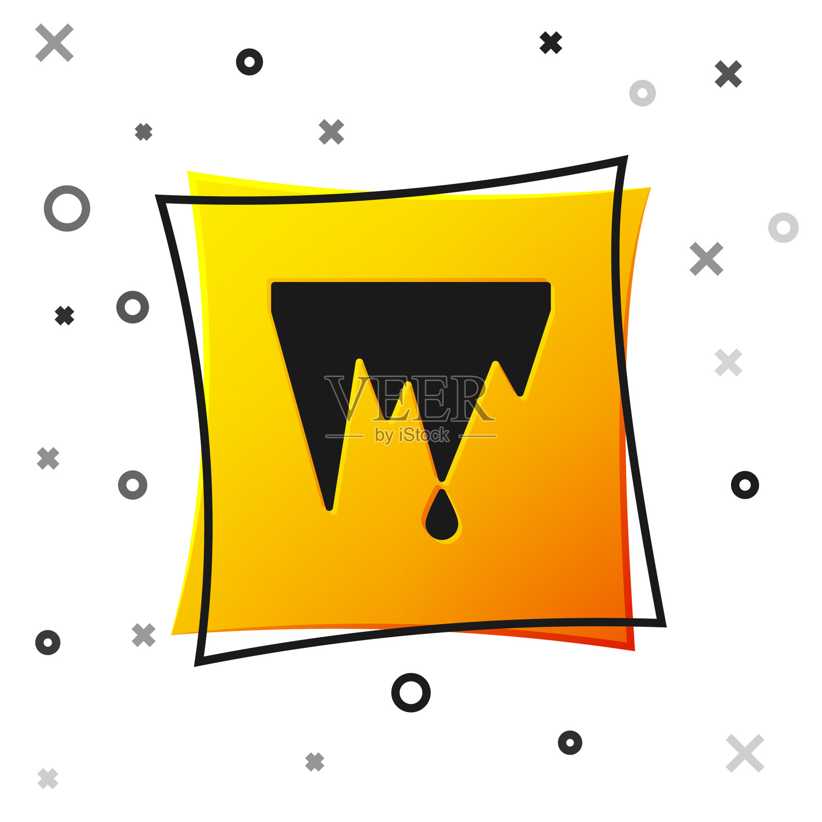 黑色冰柱图标孤立在白色背景上插画图片素材