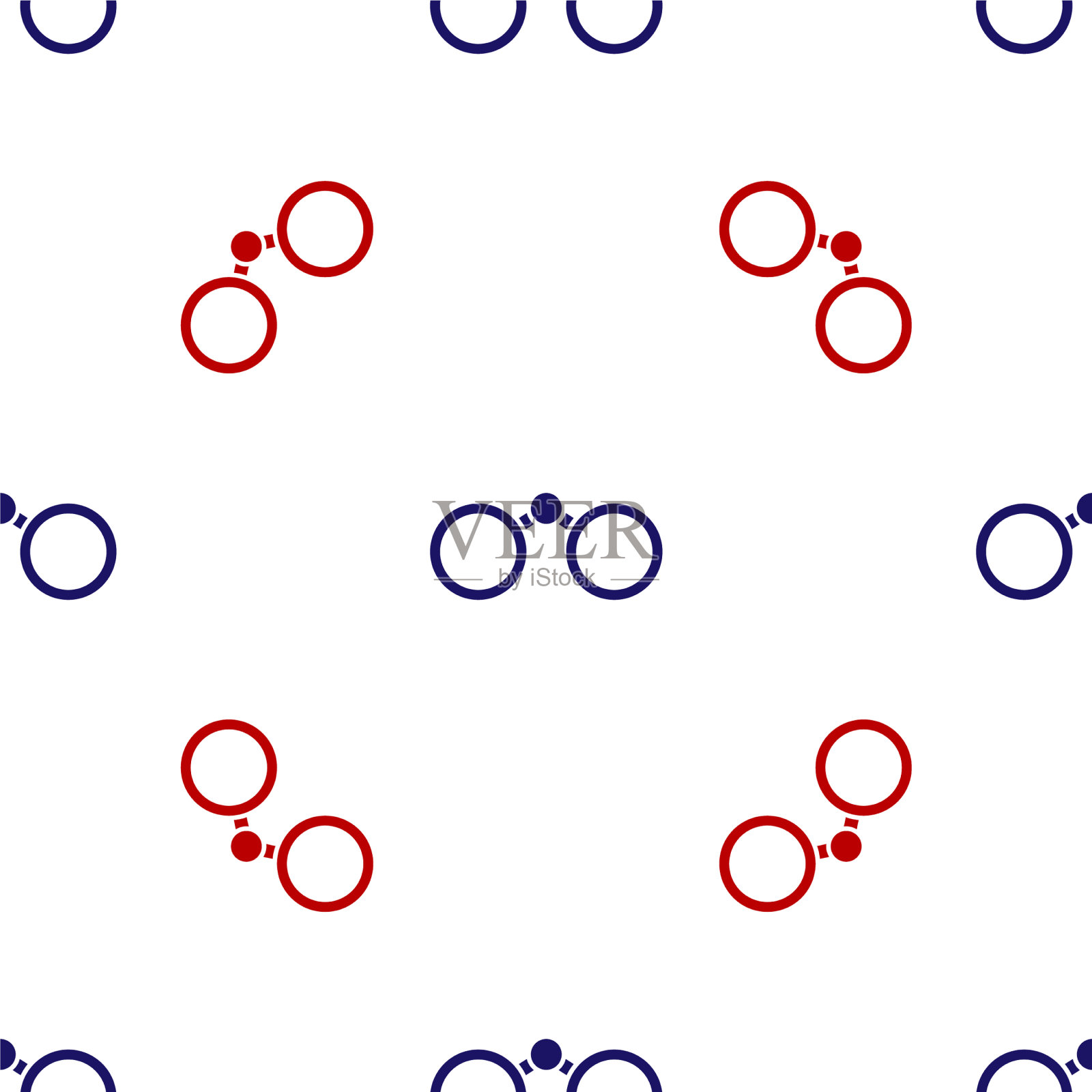 蓝色和红色双筒望远镜图标隔离无缝插画图片素材
