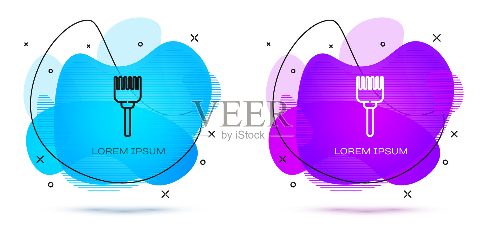 线毛刷图标孤立在白色背景插画图片素材