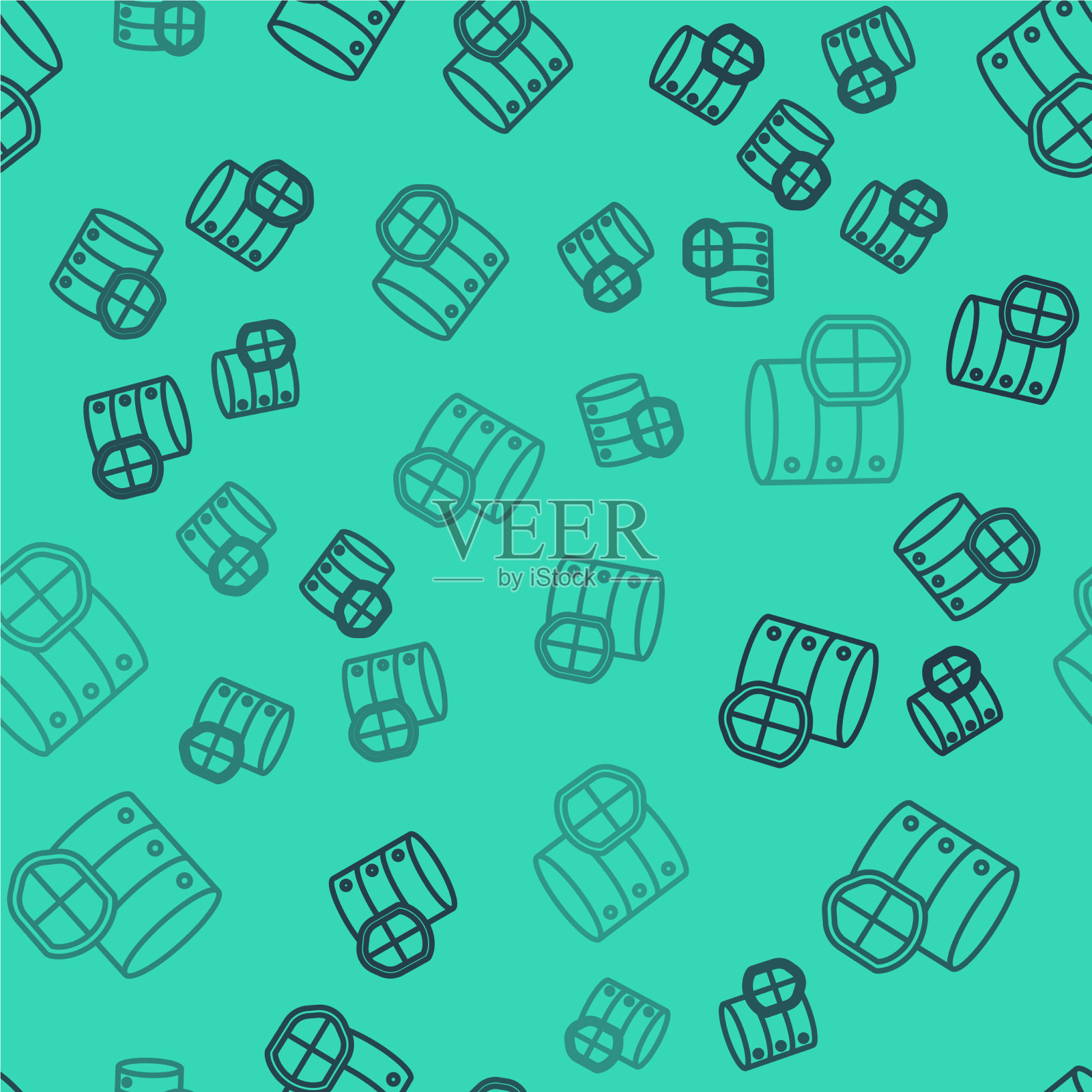 黑线服务器与屏蔽图标隔离插画图片素材