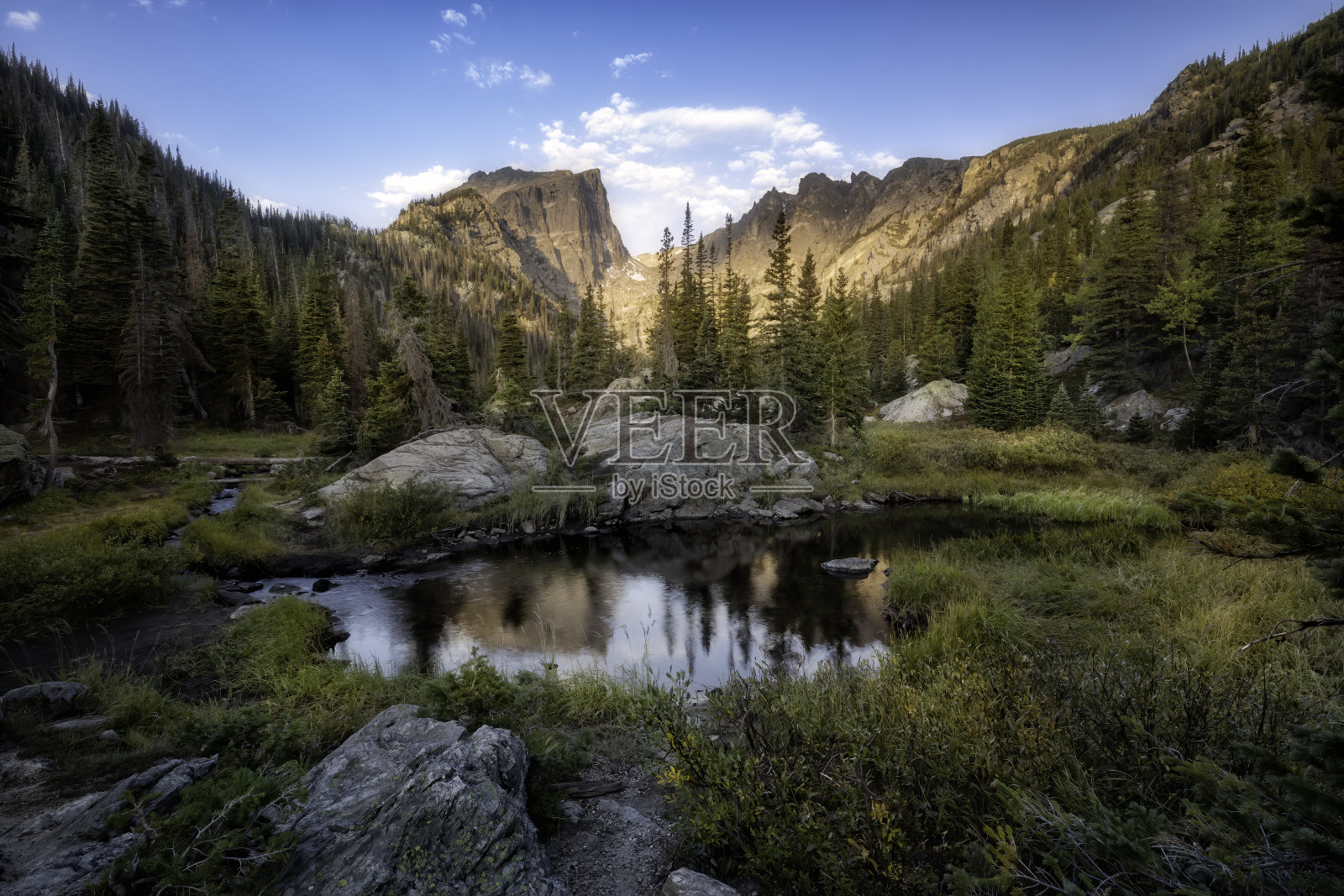通往科罗拉多州落基山国家公园梦湖的小径照片摄影图片