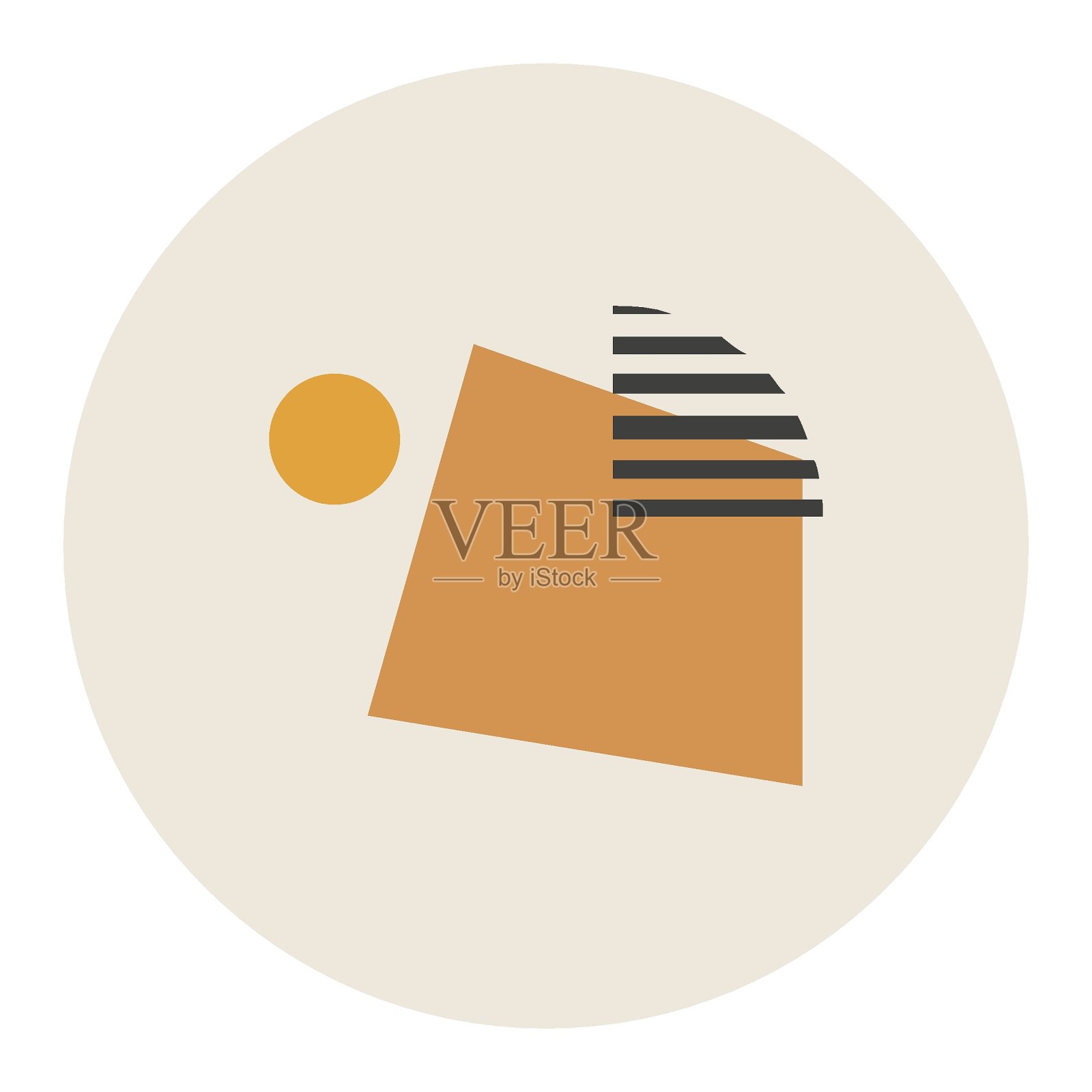 秋天抽象矢量画。中世纪现代波西米亚风格的创作插画图片素材