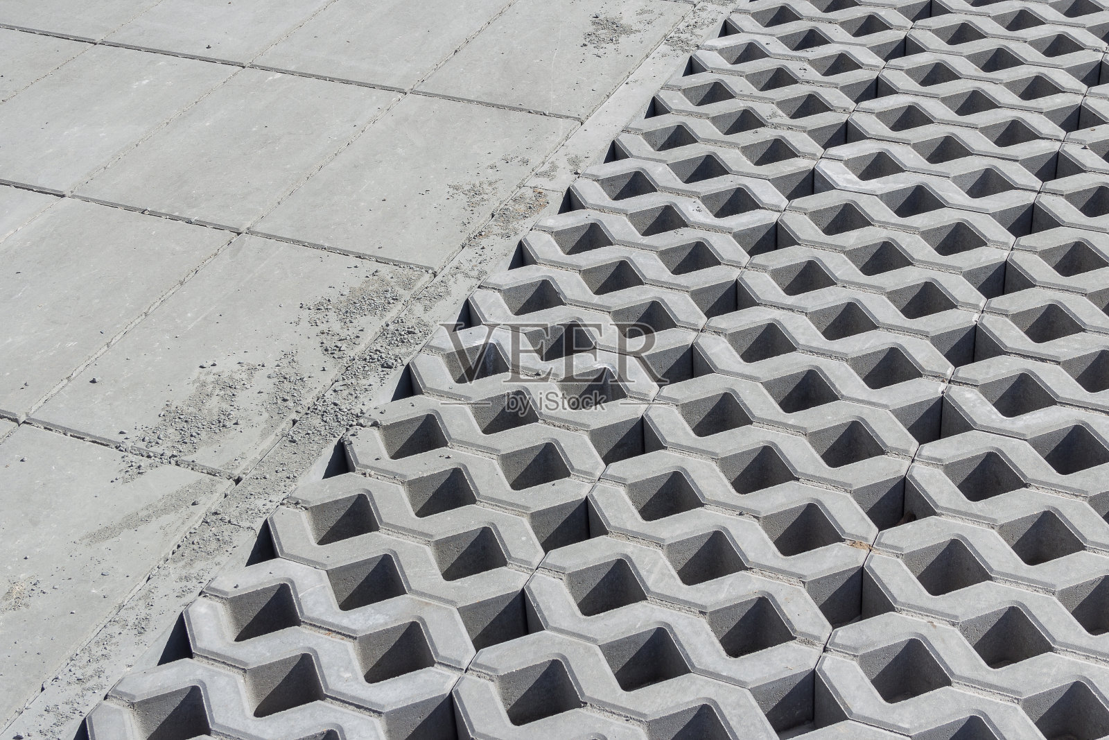 绿化工作。灰石砌块铺装照片摄影图片